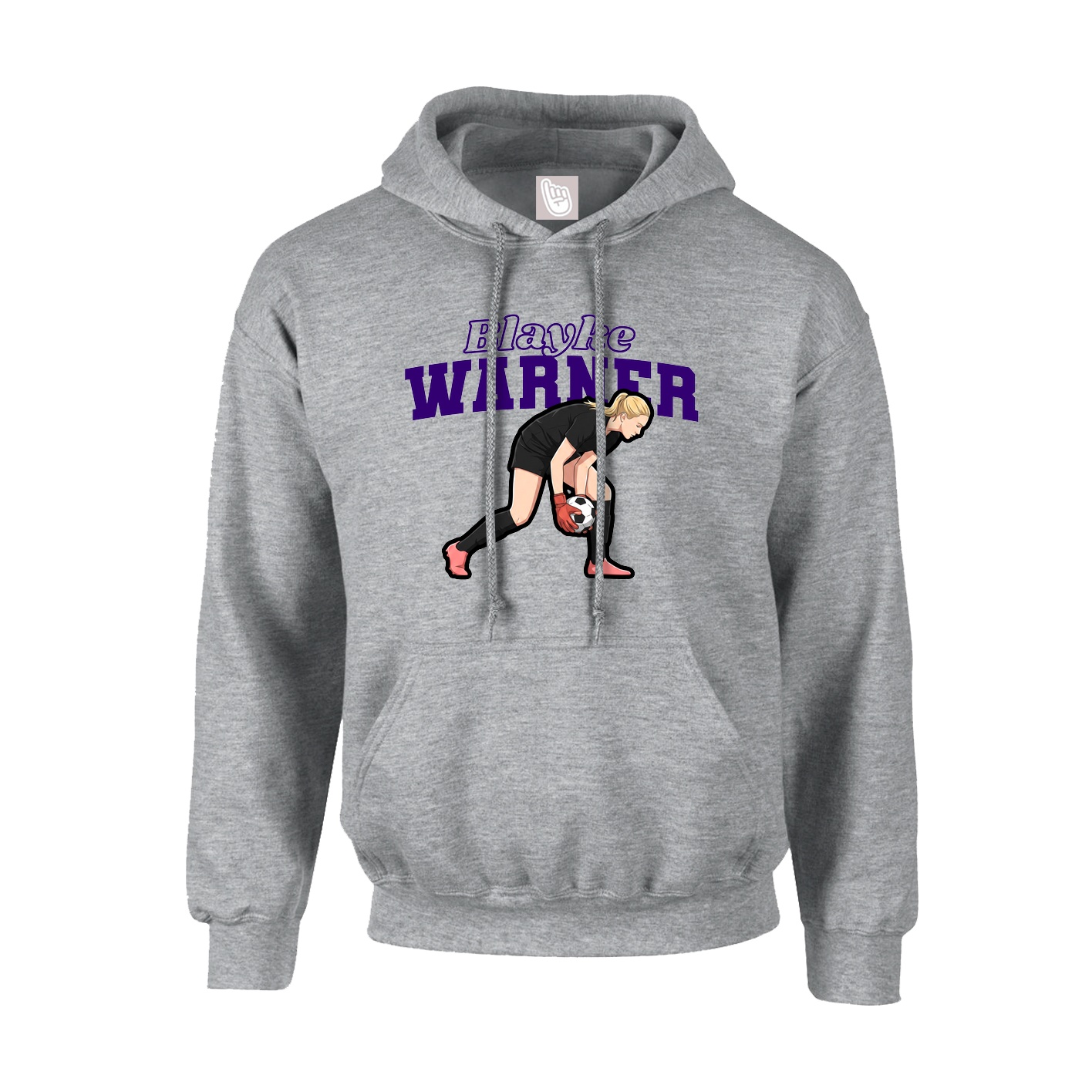 Hoodie — Name Arch in Grey