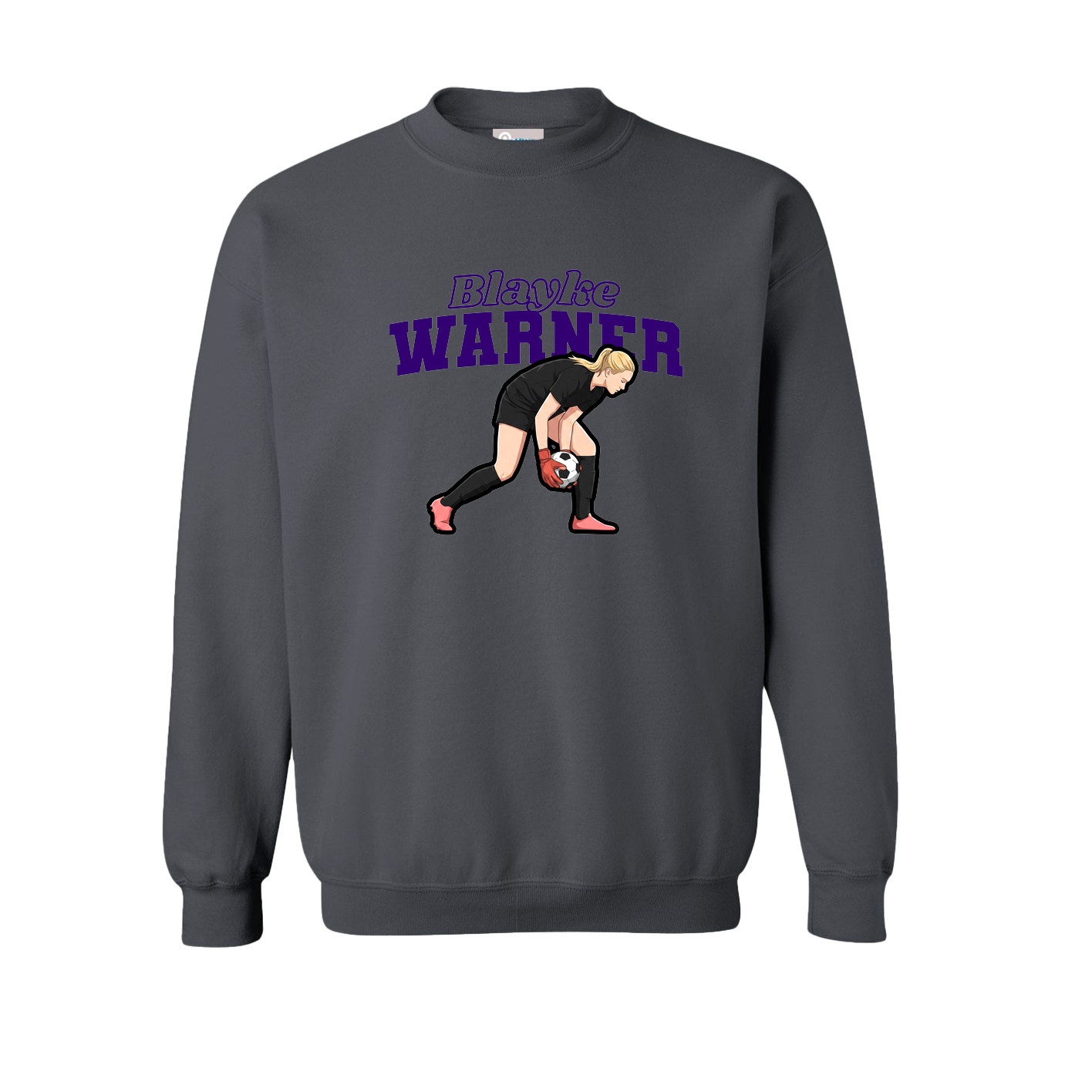 Fleece Crew — Name Arch in Grey