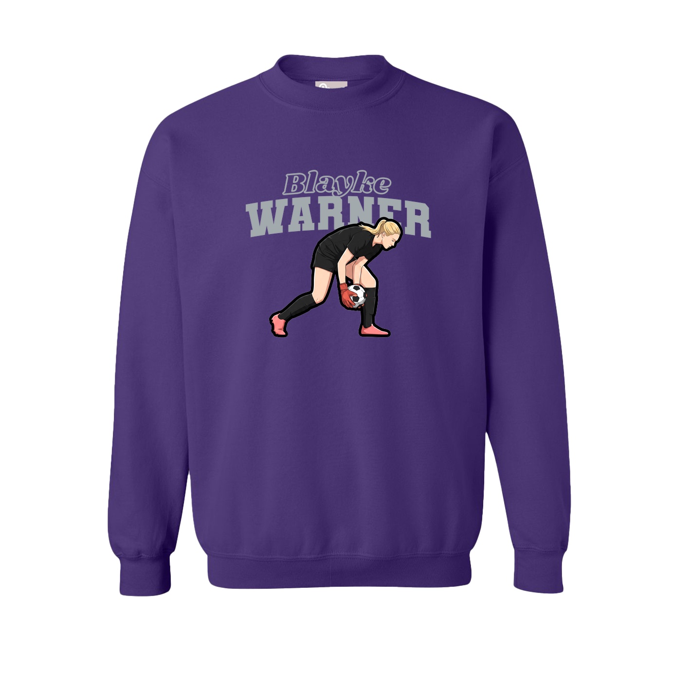 Fleece Crew — Name Arch in Purple
