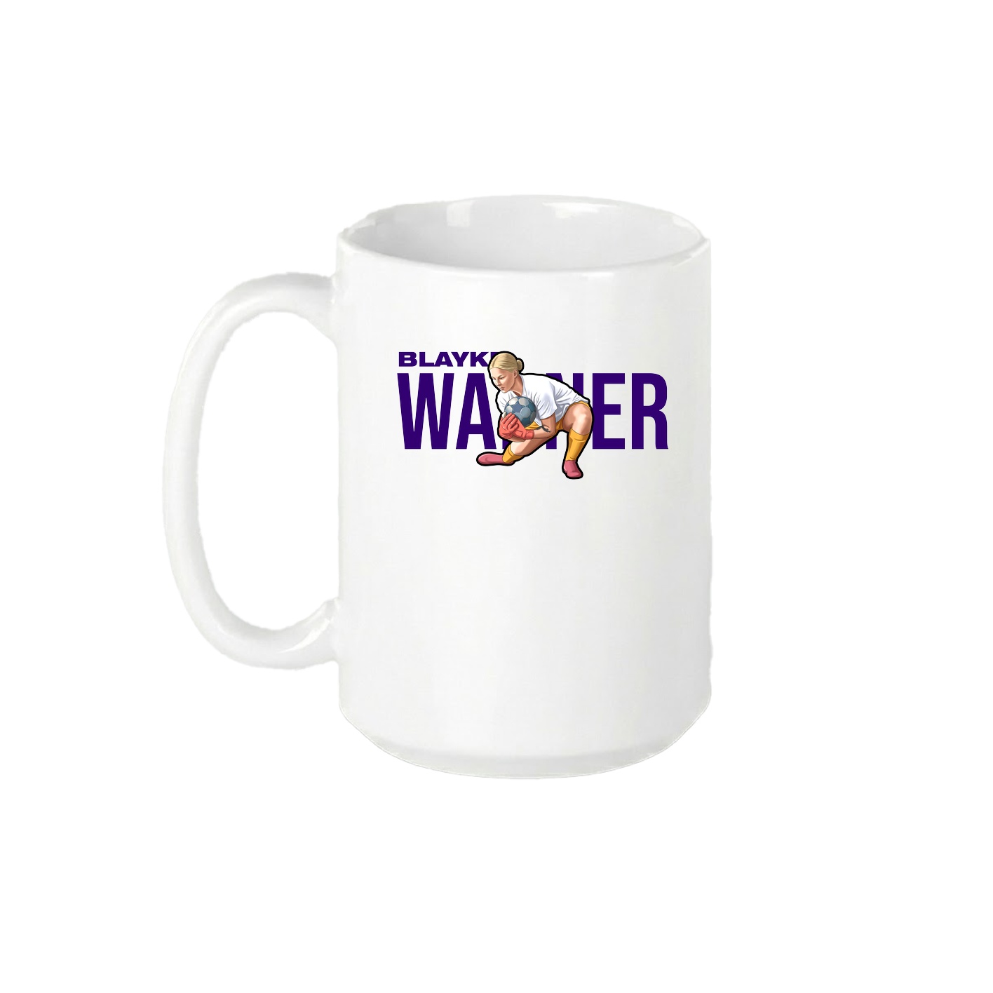 15oz Coffee Mug — Player Name in White