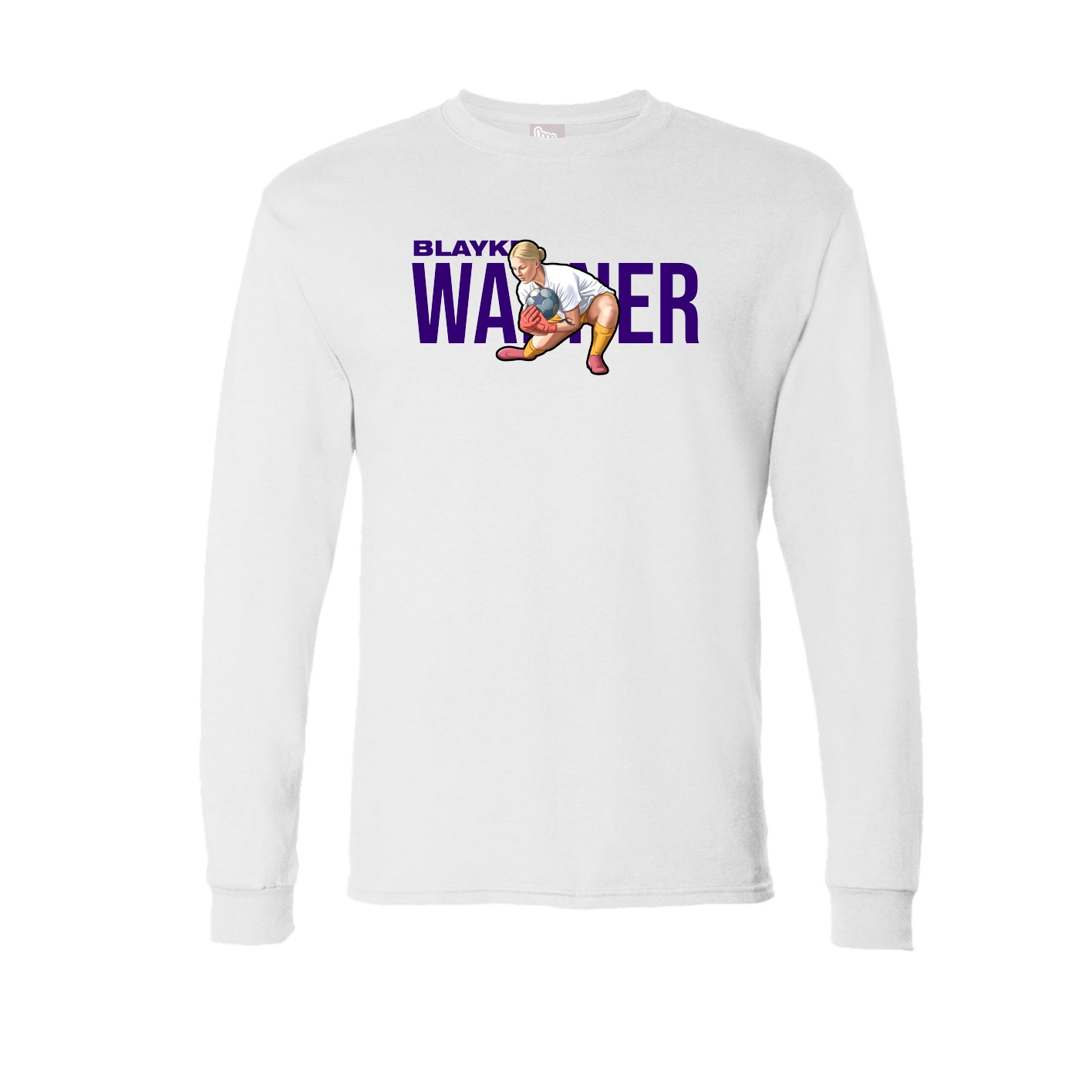 Long Sleeve Tee — Player Name in White