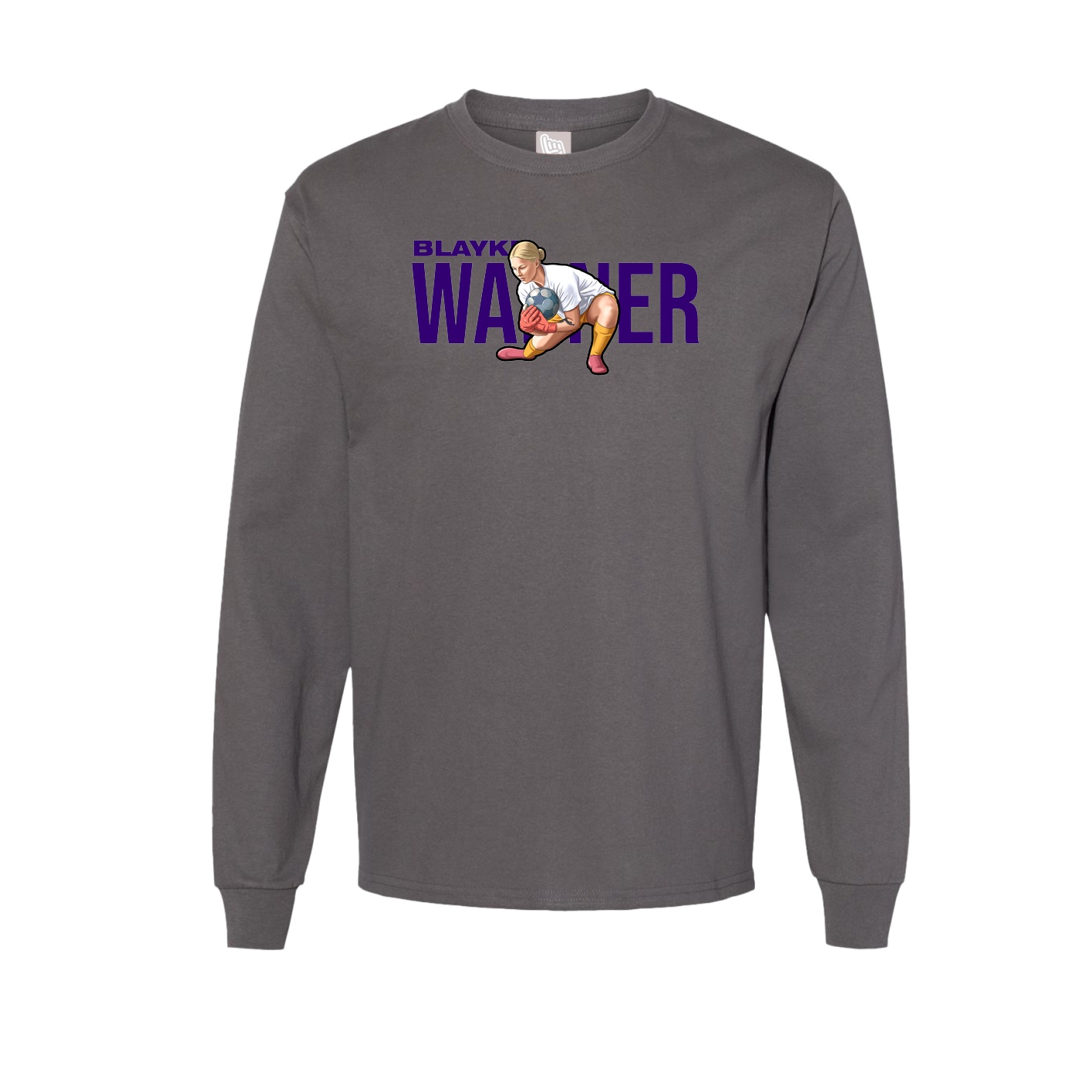 Long Sleeve Tee — Player Name in Grey