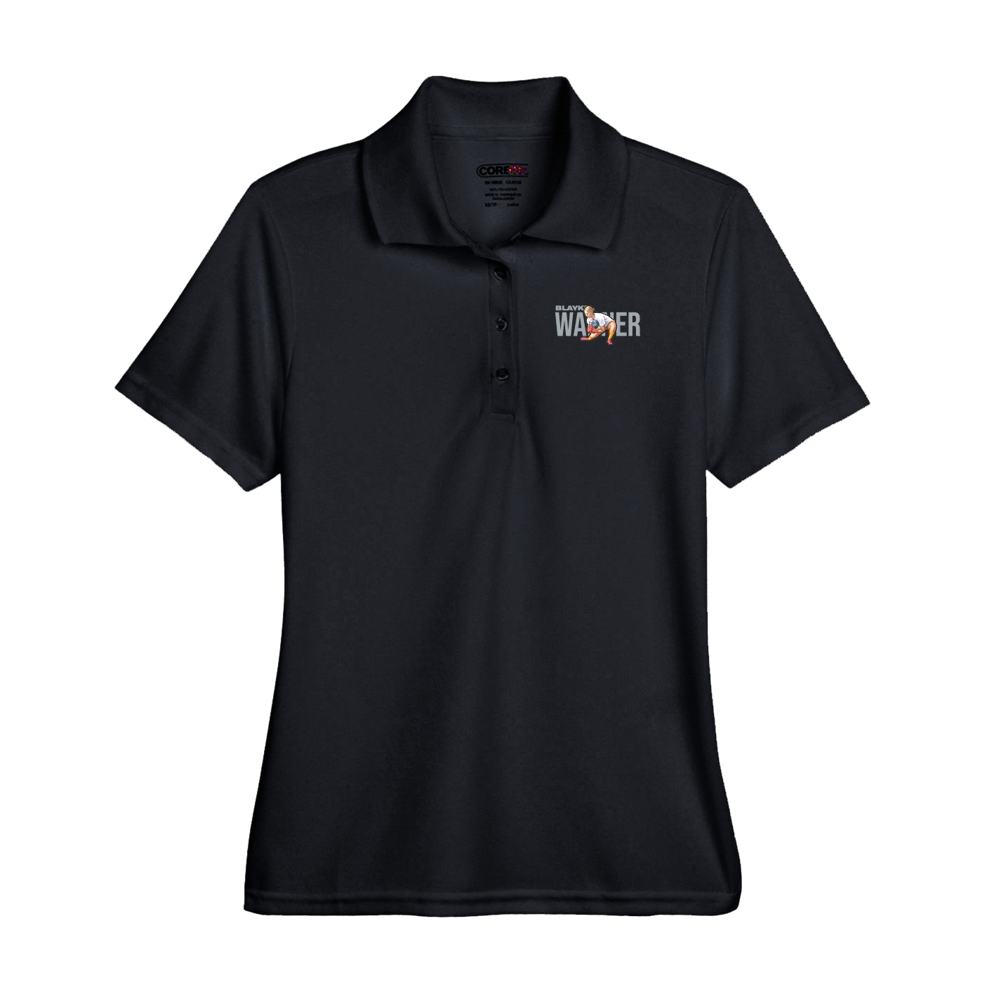 Performance Polo — Player Name in Black