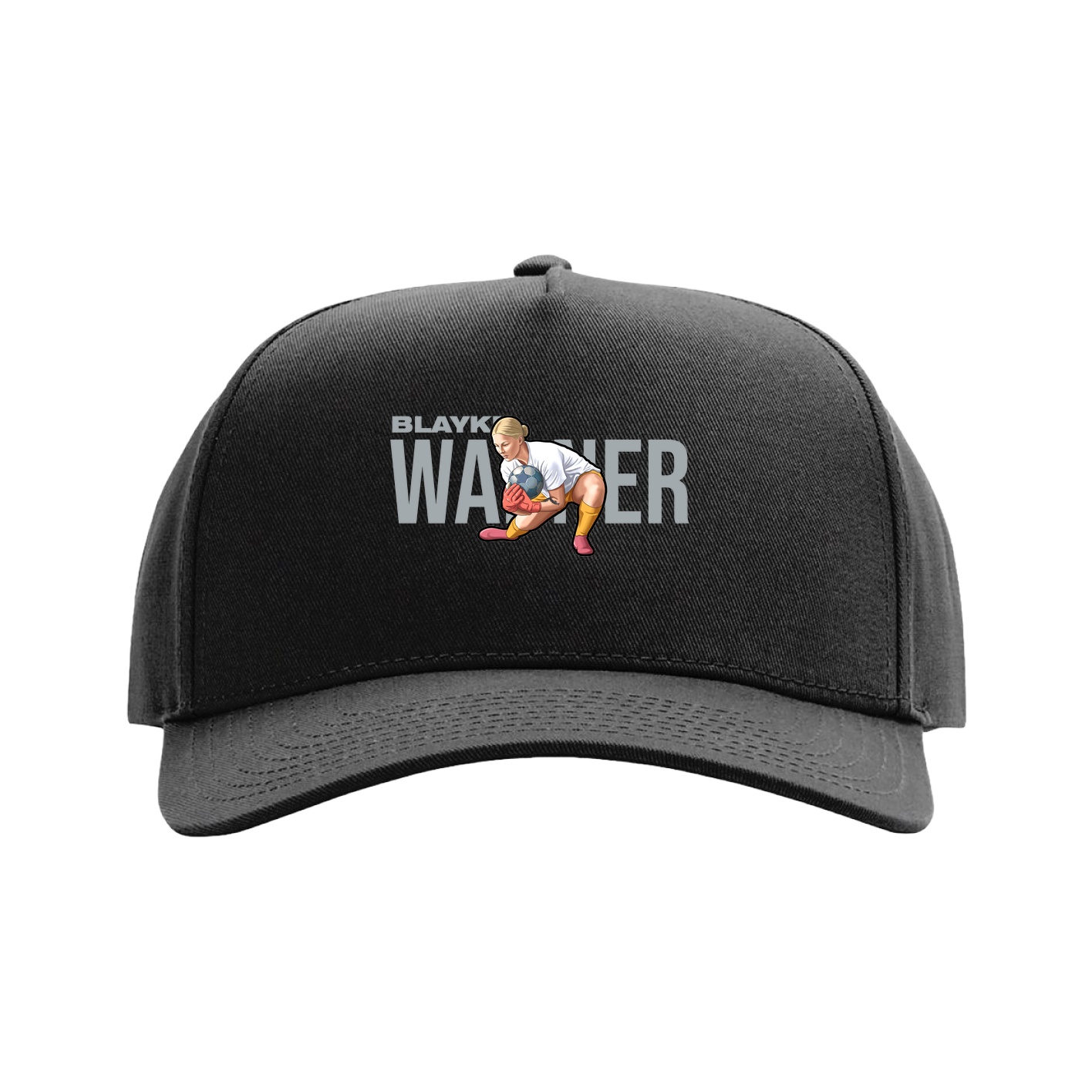 Full Fabric Five-Panel Champ Cap — Player Name in Black