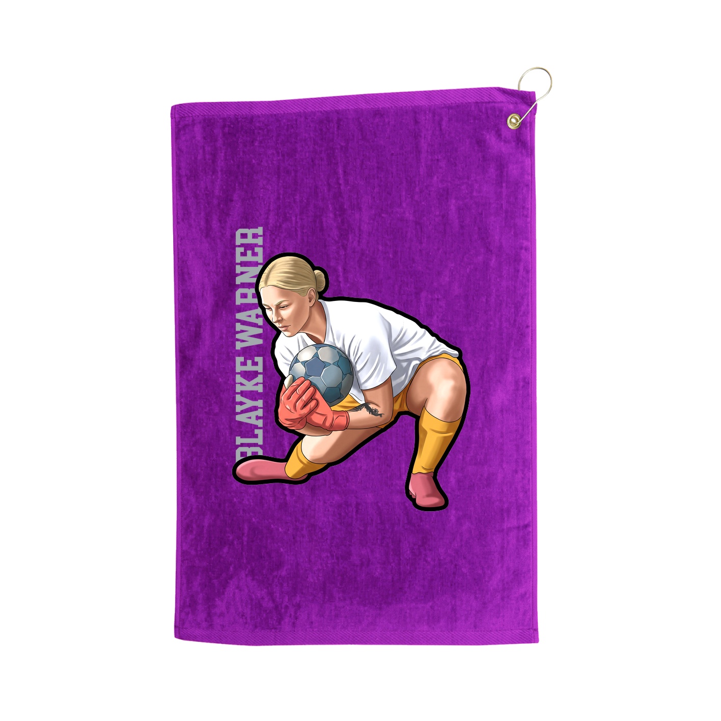 Golf Towel — Name Vertical in Purple