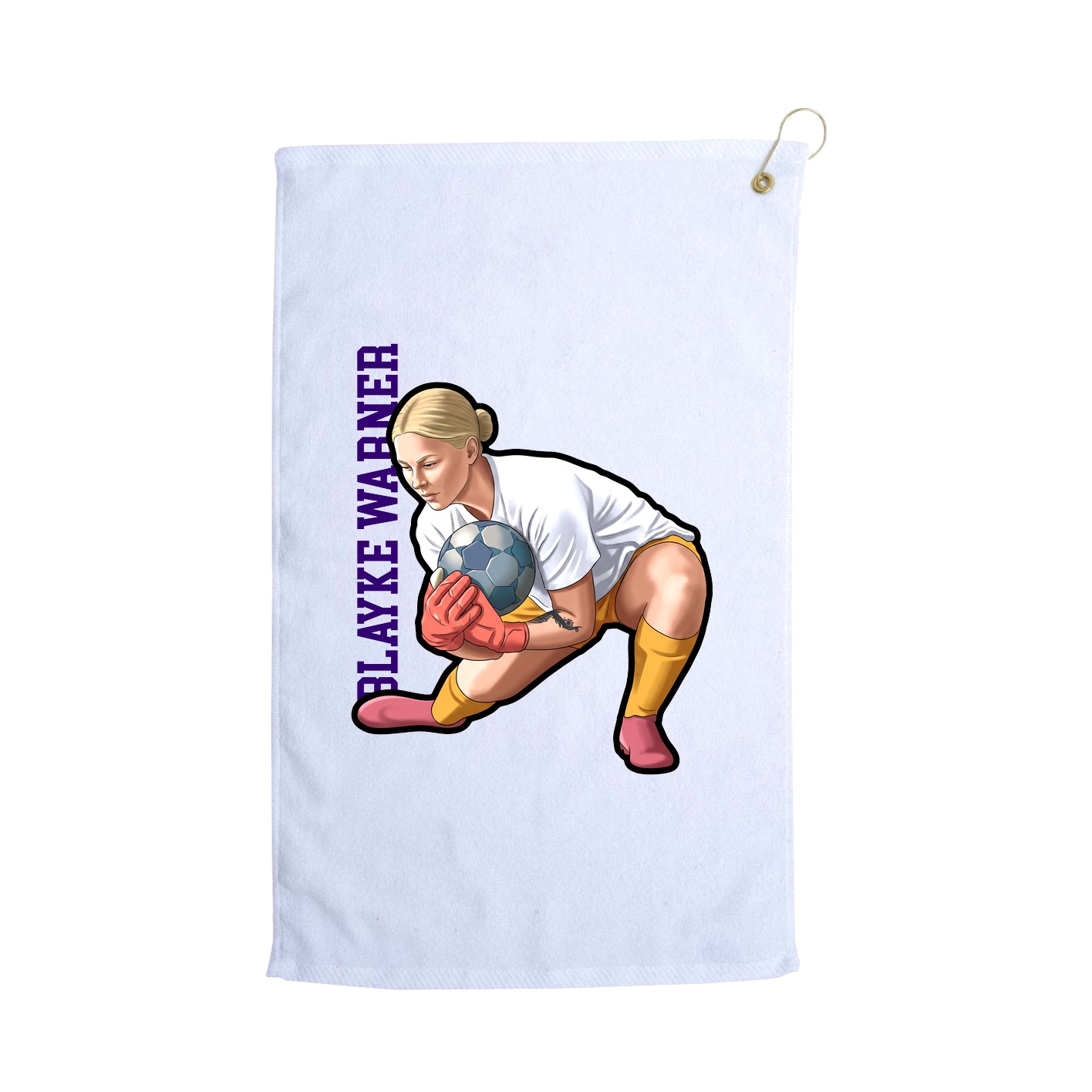 Golf Towel — Name Vertical in White
