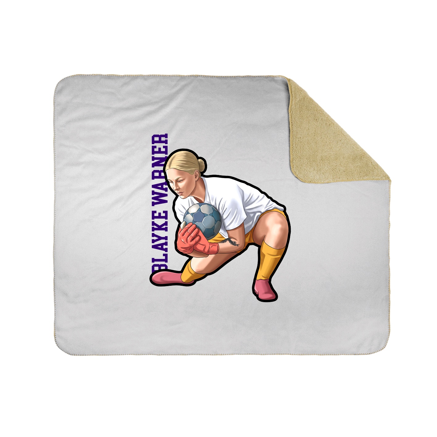 Throw Blanket — Name Vertical in White