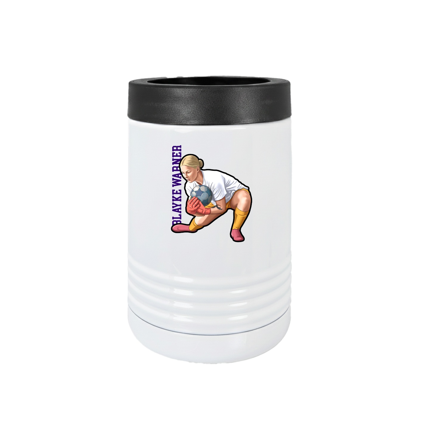 Beverage Holder — Name Vertical in White