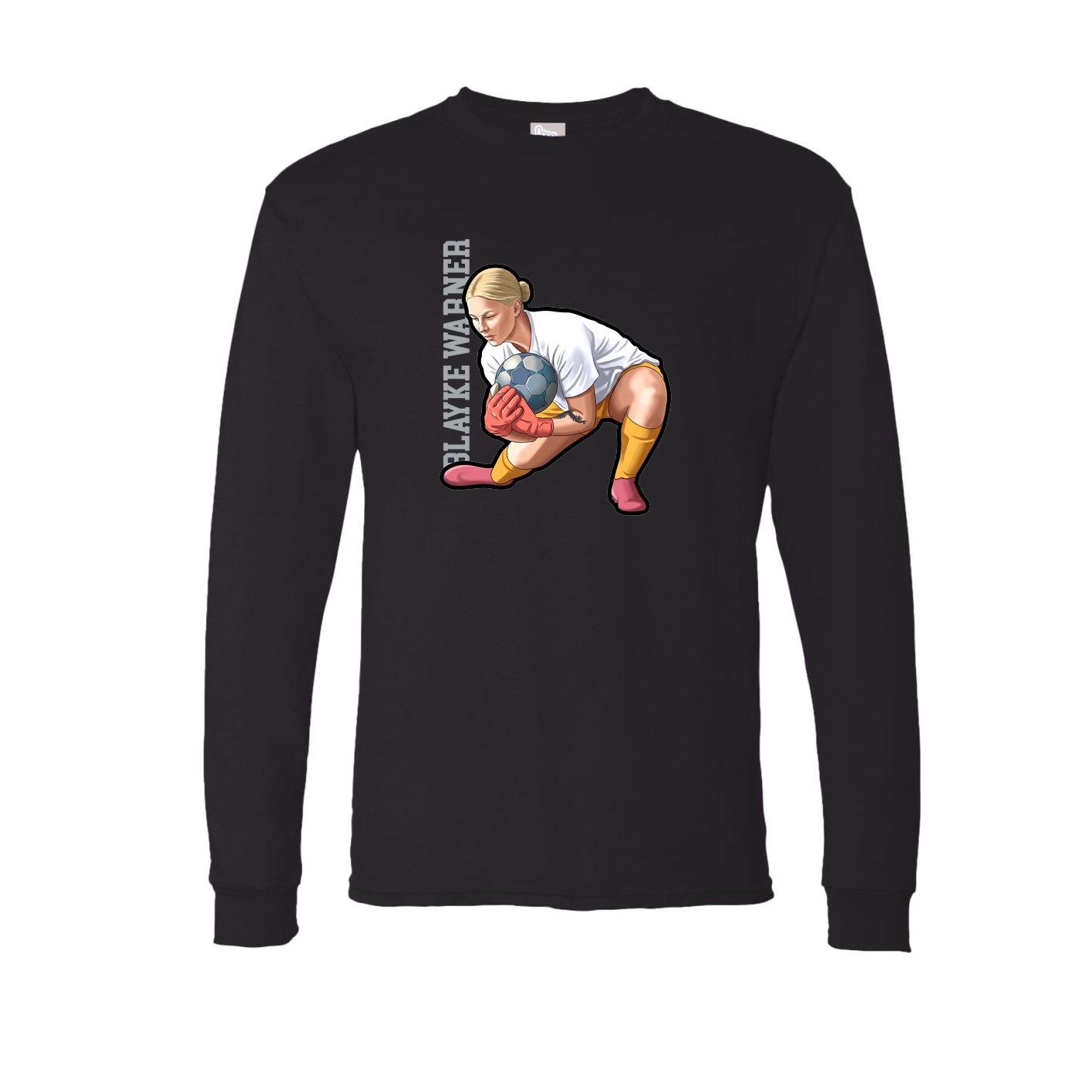 Long Sleeve Tee — Name Vertical in Black