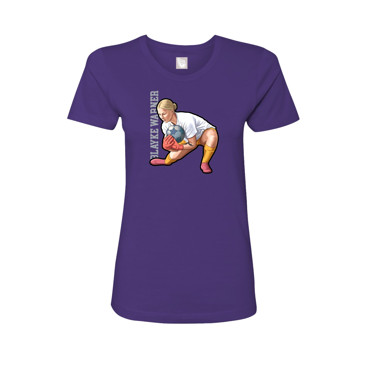 Womens Tee — Name Vertical in Purple