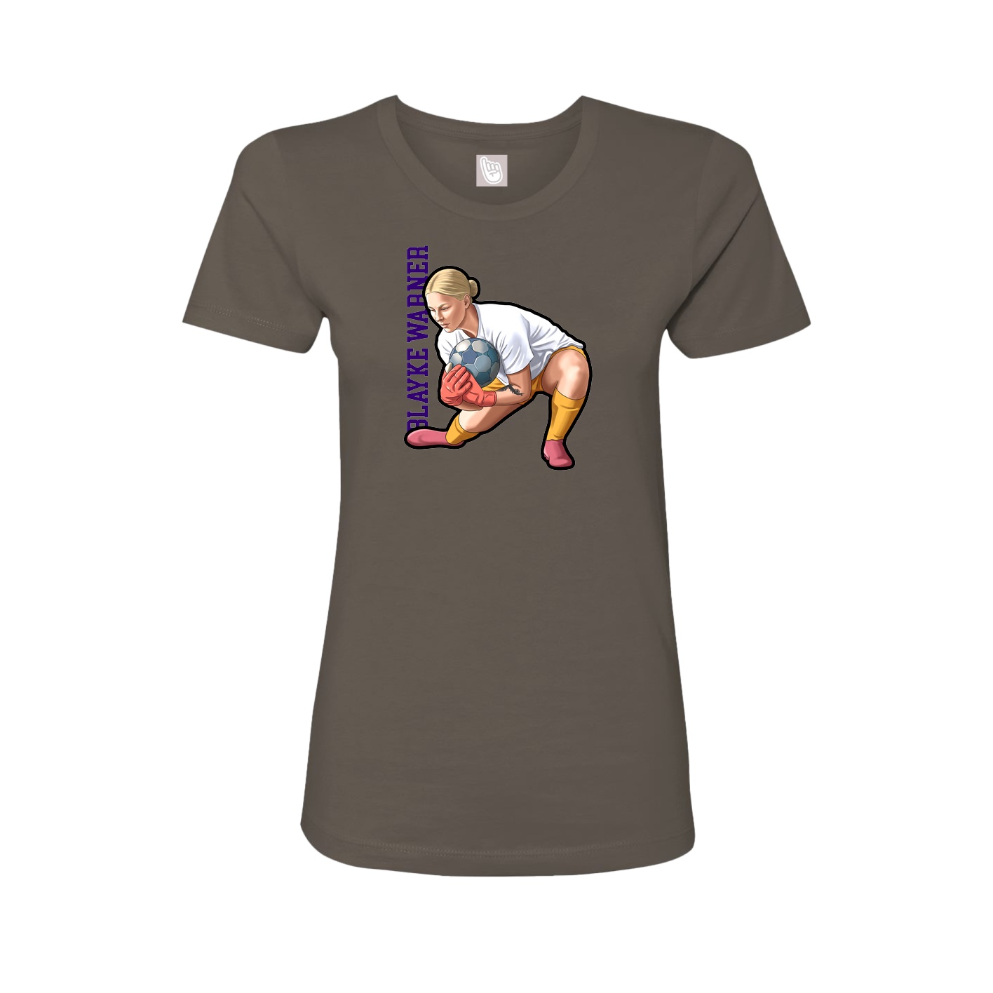 Womens Tee — Name Vertical in Grey
