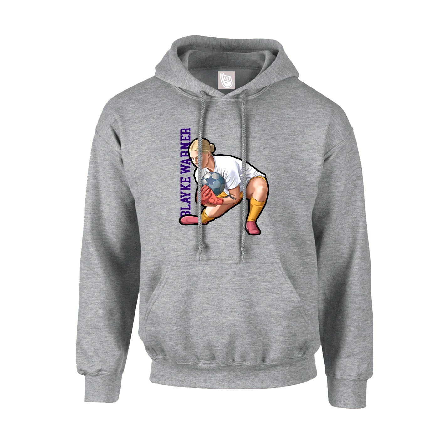 Hoodie — Name Vertical in Grey
