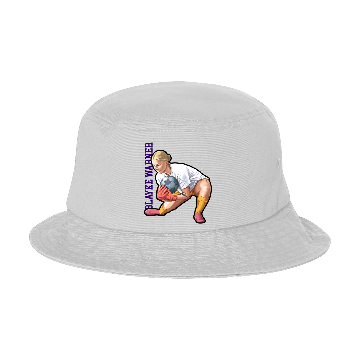 Bucket Cap — Name Vertical in White