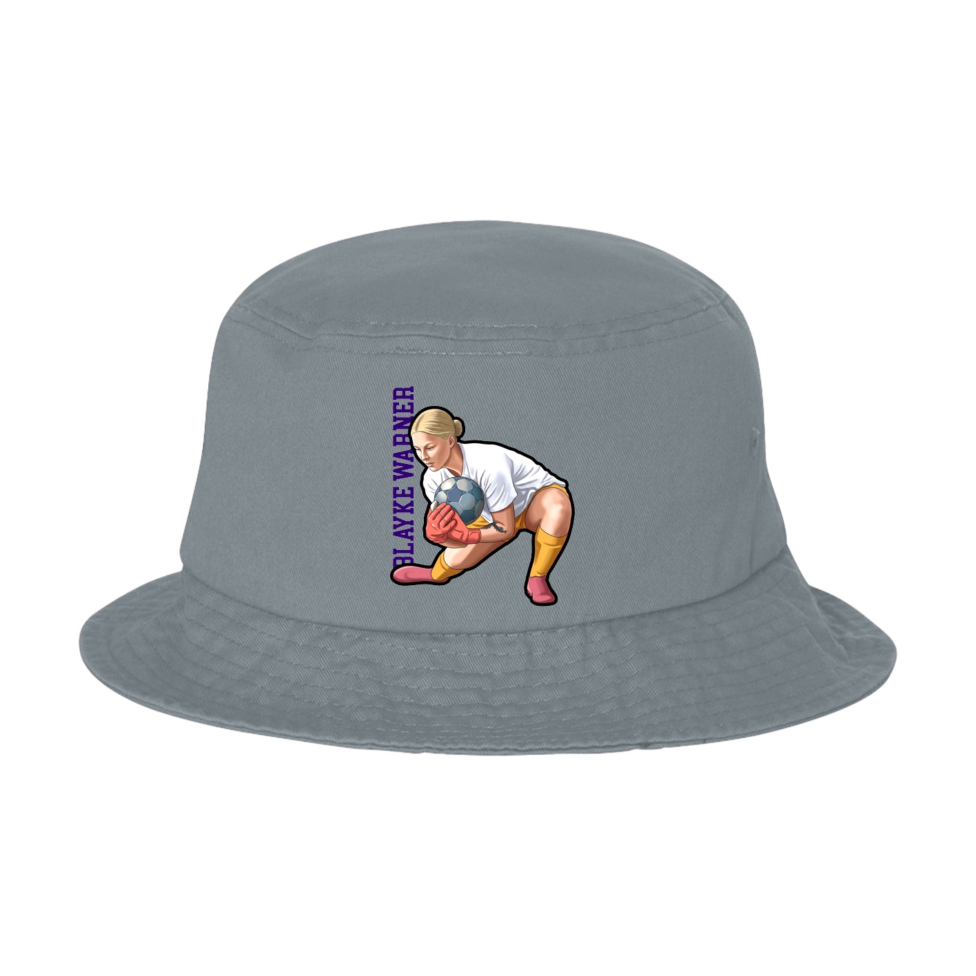Bucket Cap — Name Vertical in Grey