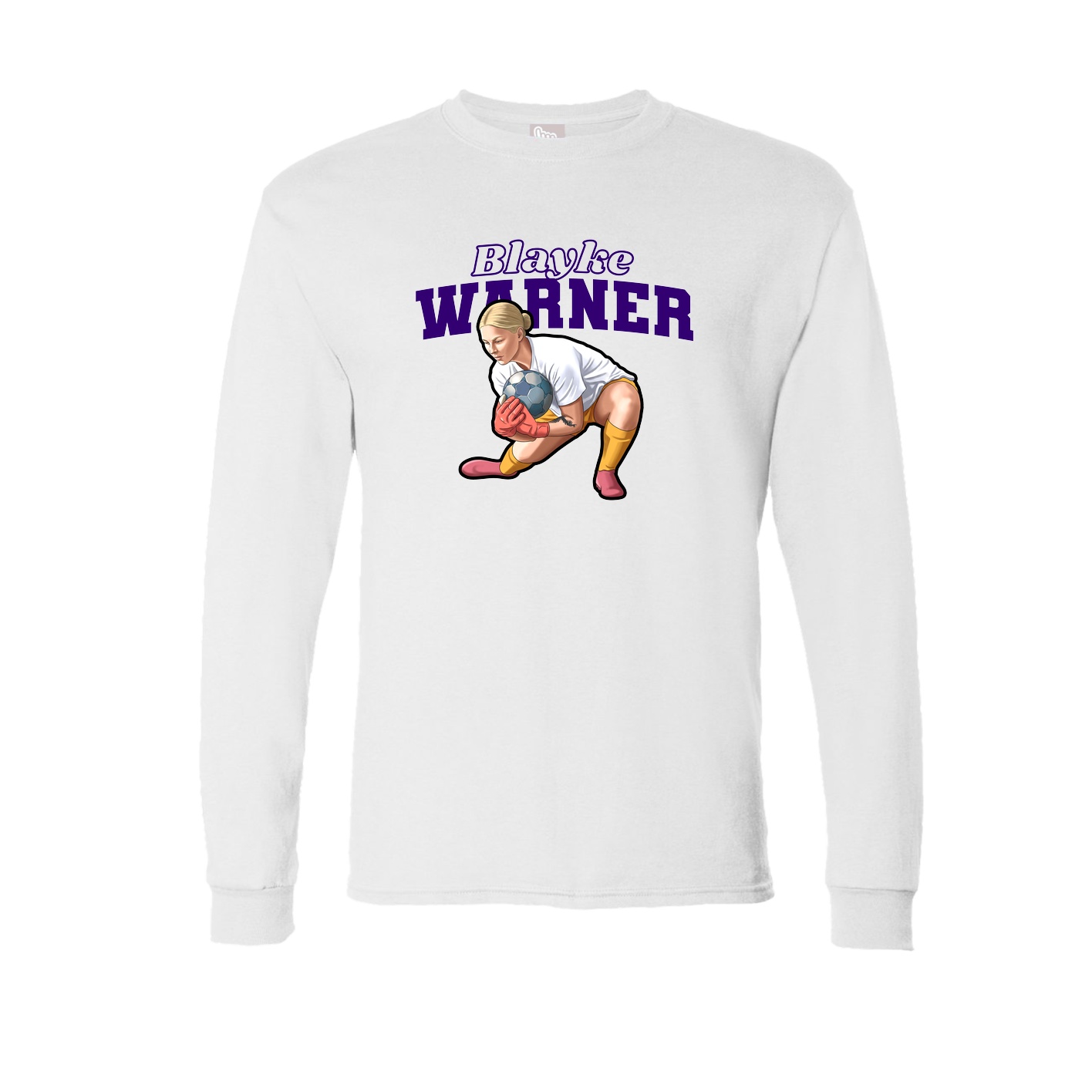 Long Sleeve Tee — Name Arch in White