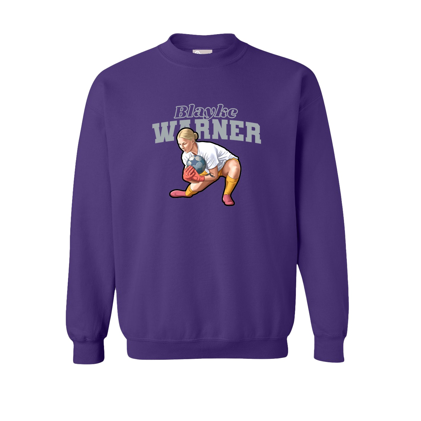 Fleece Crew — Name Arch in Purple