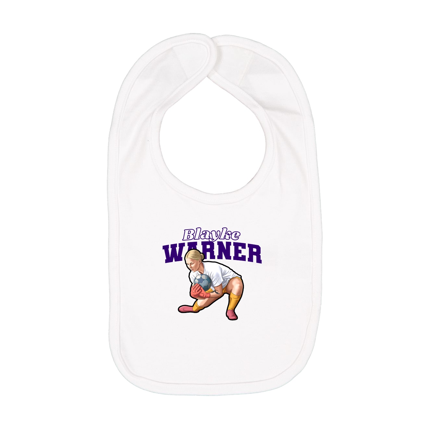 Infant Bib — Name Arch in White