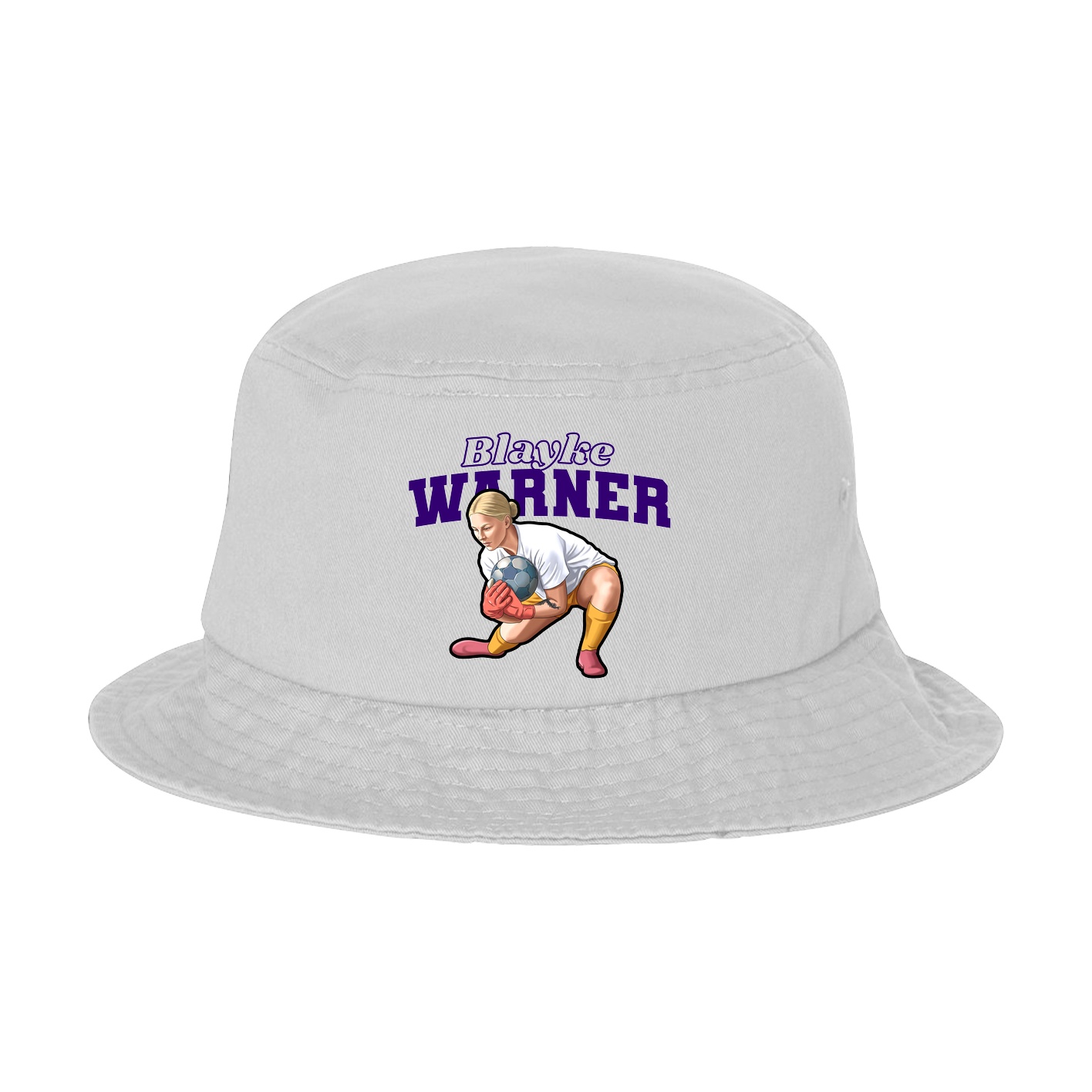 Bucket Cap — Name Arch in White