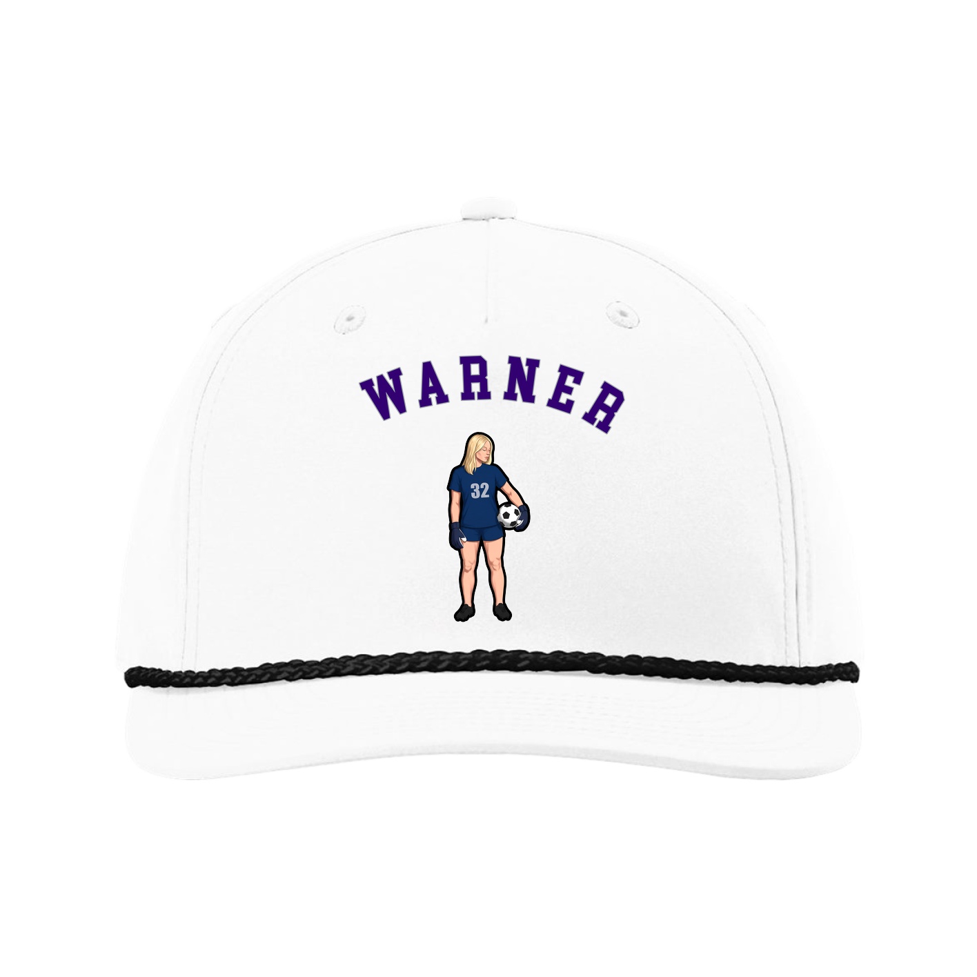 Five-Panel Classic Rope Cap — Shirsey Arch in White
