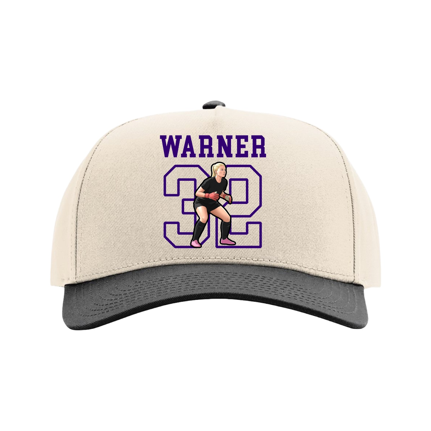 Full Fabric Five-Panel Champ Cap — Shirsey in Cream/Black