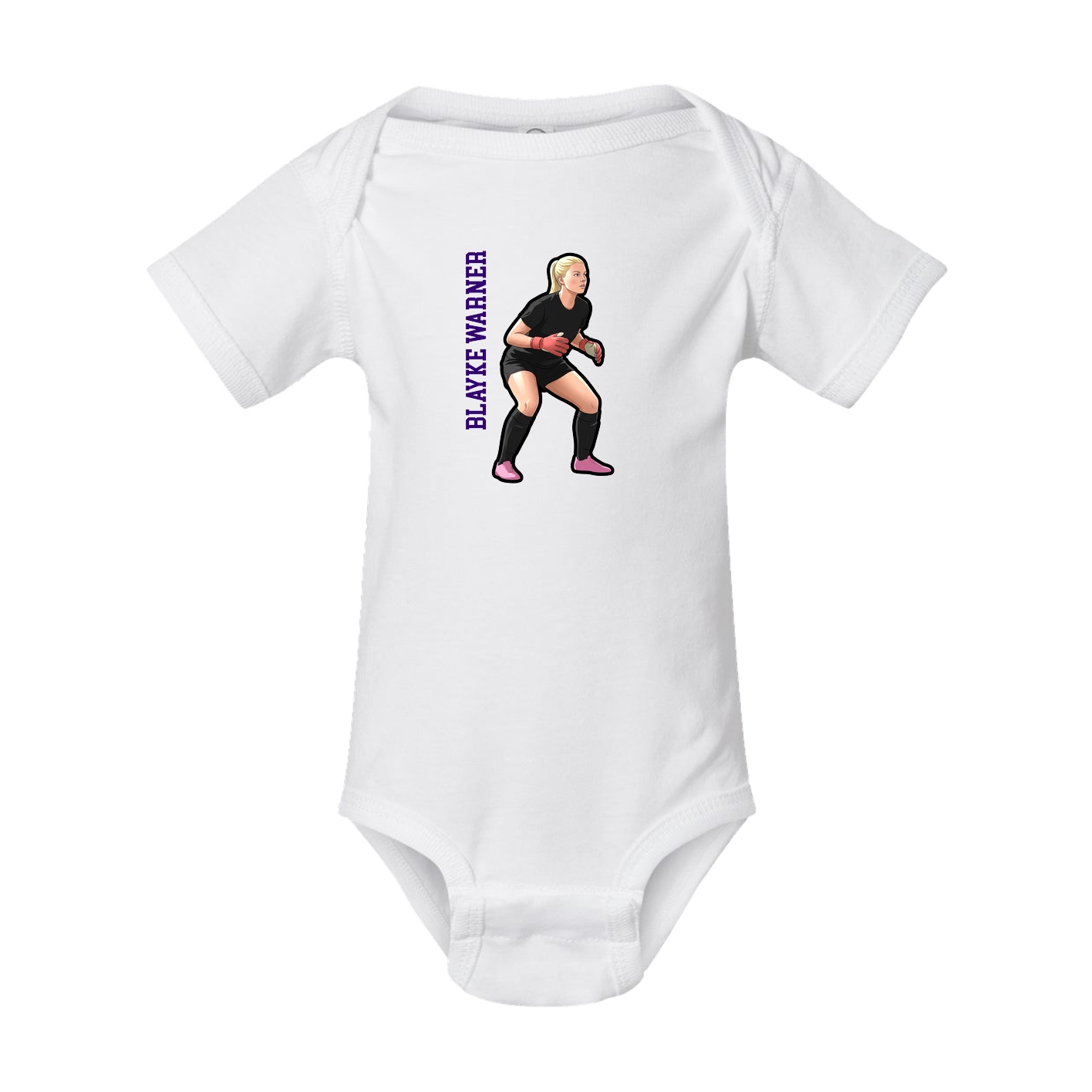 Baby Onesie — Name Vertical in White