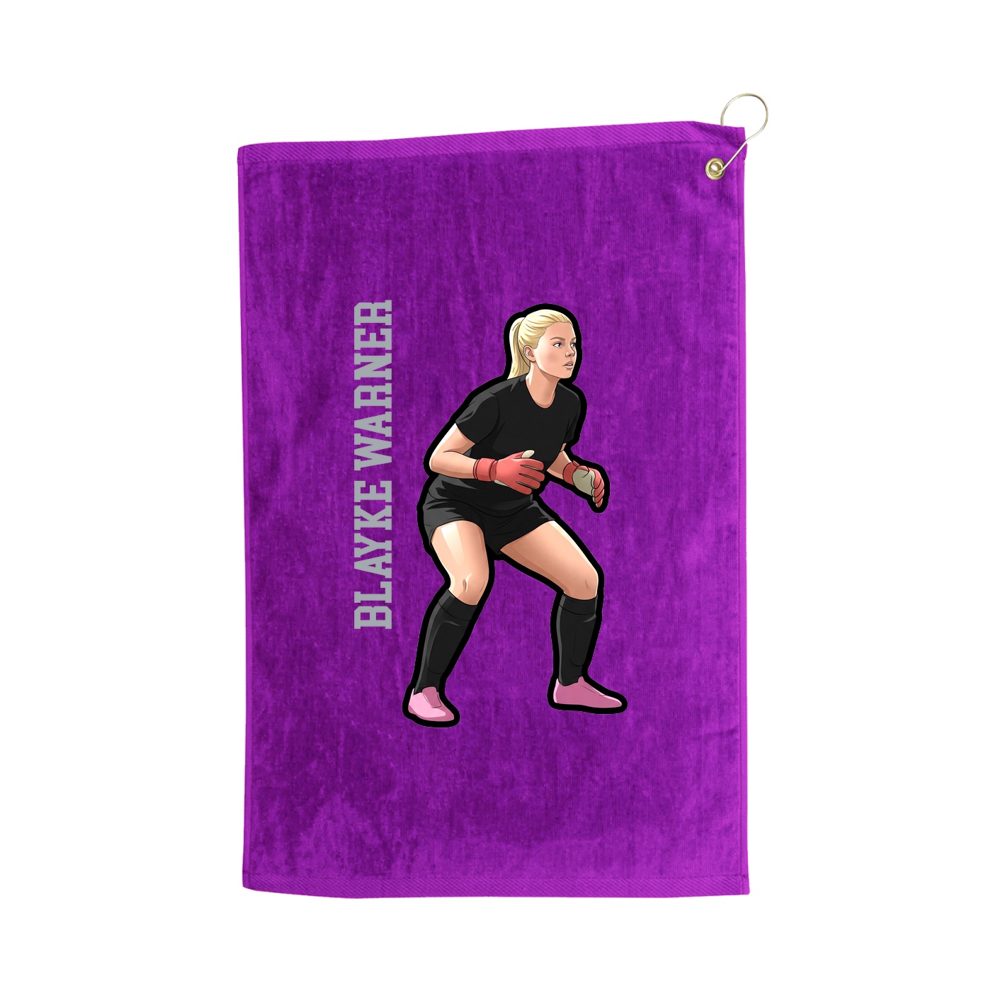 Golf Towel — Name Vertical in Purple