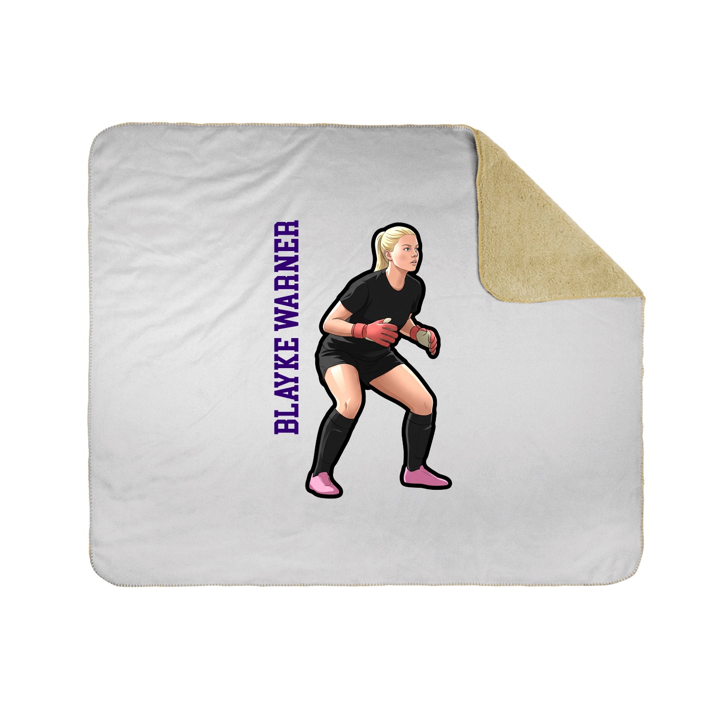 Throw Blanket — Name Vertical in White