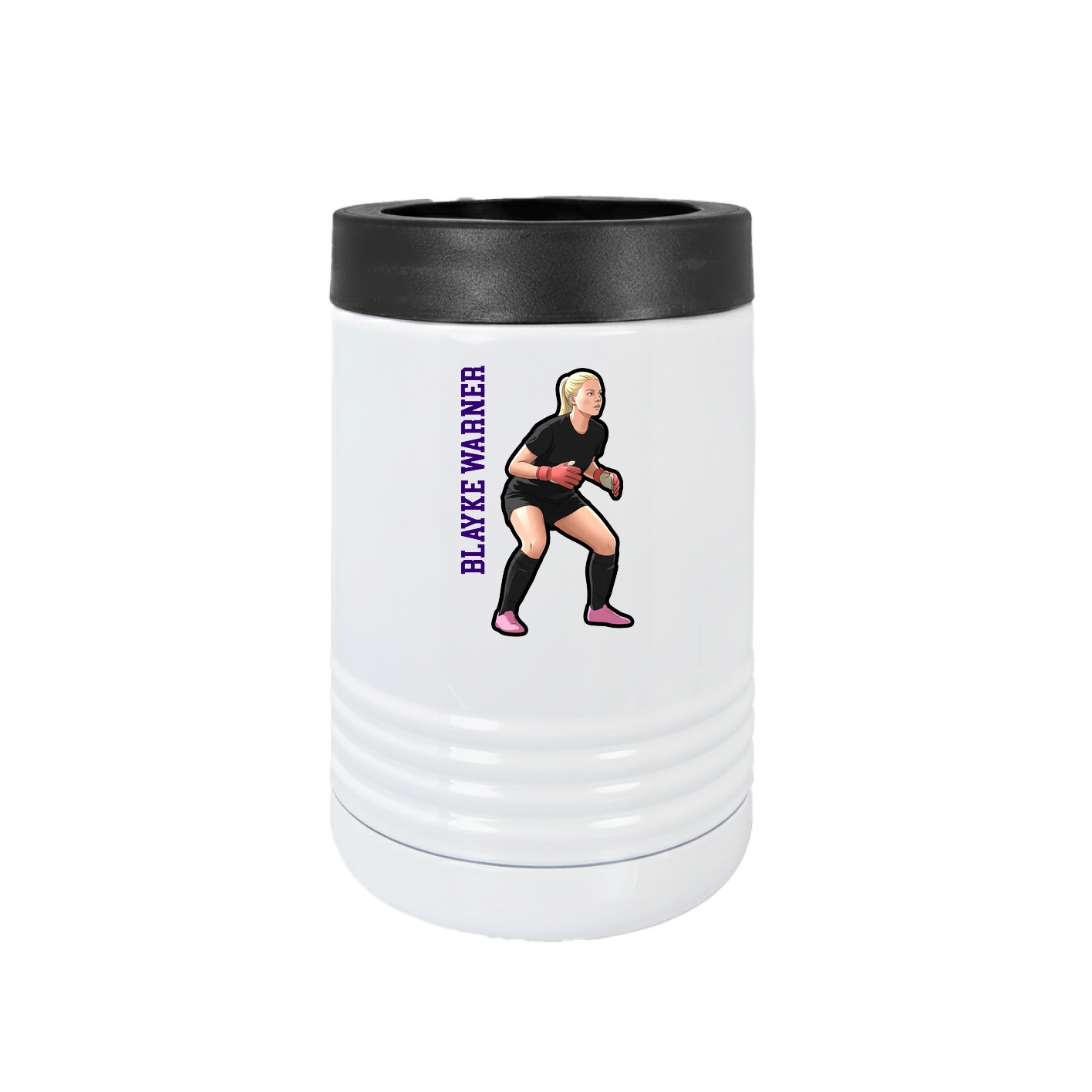 Beverage Holder — Name Vertical in White