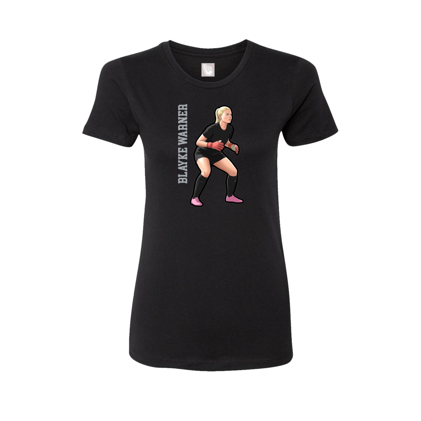 Womens Tee — Name Vertical in Black