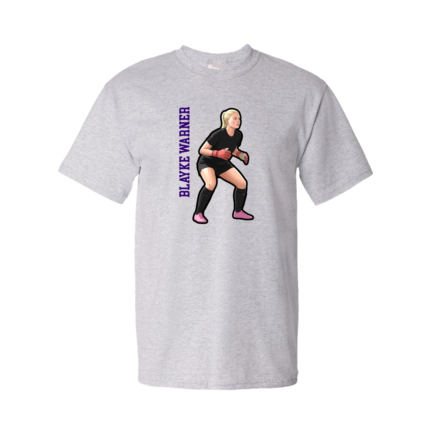 Youth Tee — Name Vertical in Grey