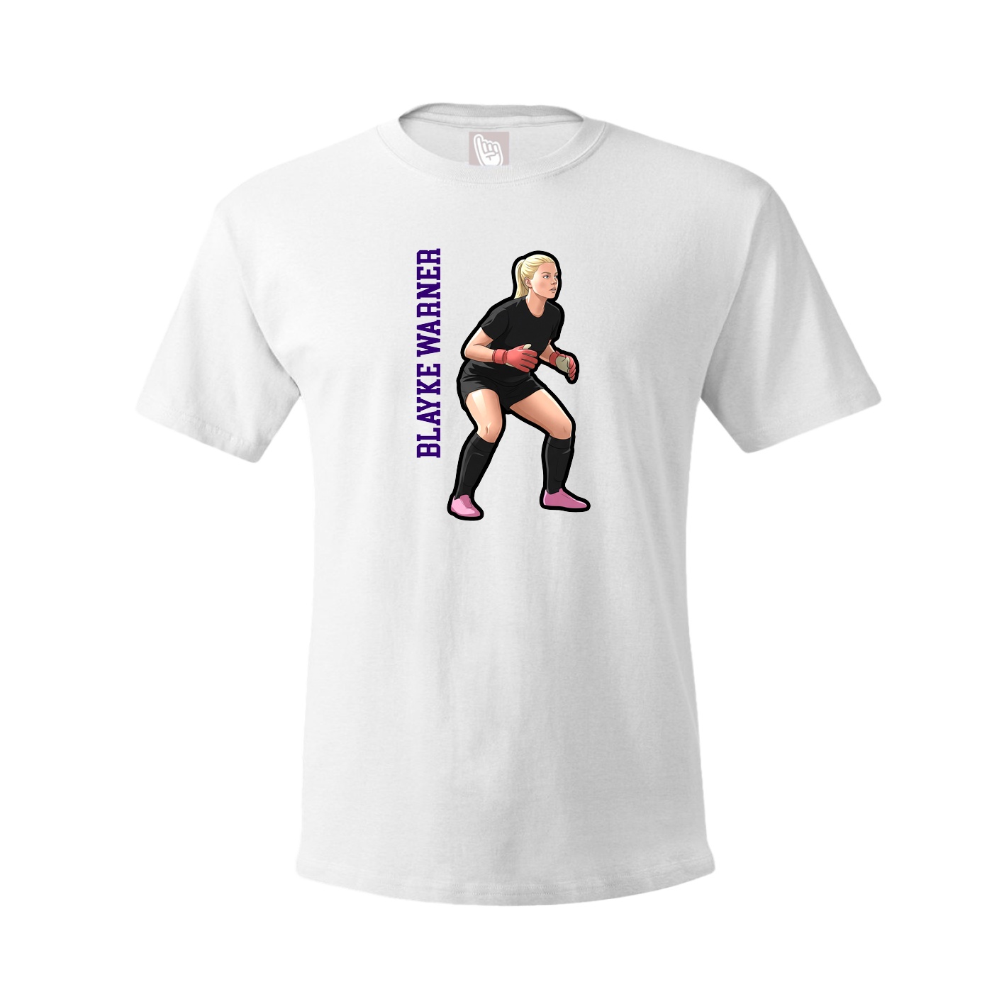 Youth Tee — Name Vertical in White