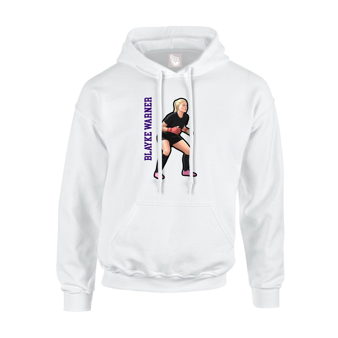 Youth Hoodie — Name Vertical in White