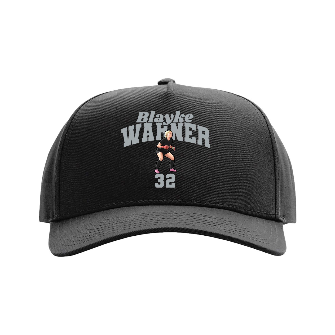 Full Fabric Five-Panel Champ Cap — Signature Arch in Black
