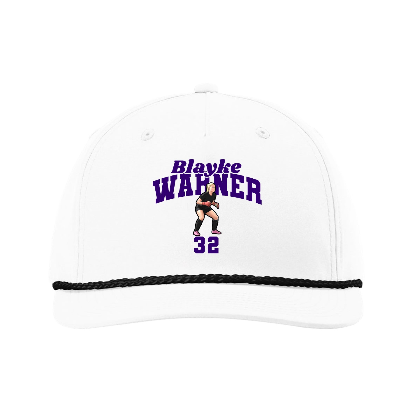Five-Panel Classic Rope Cap — Signature Arch in White