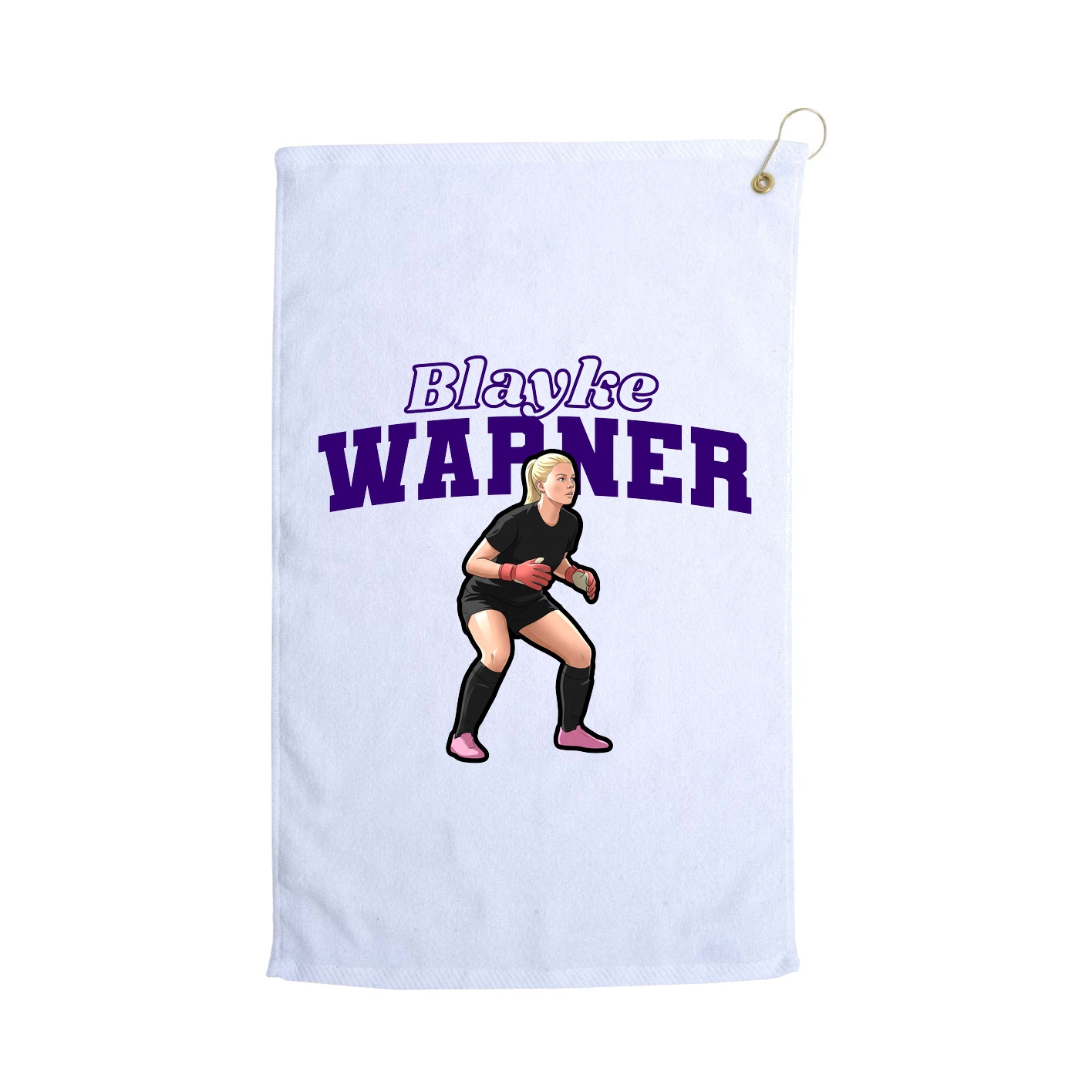 Golf Towel — Name Arch in White