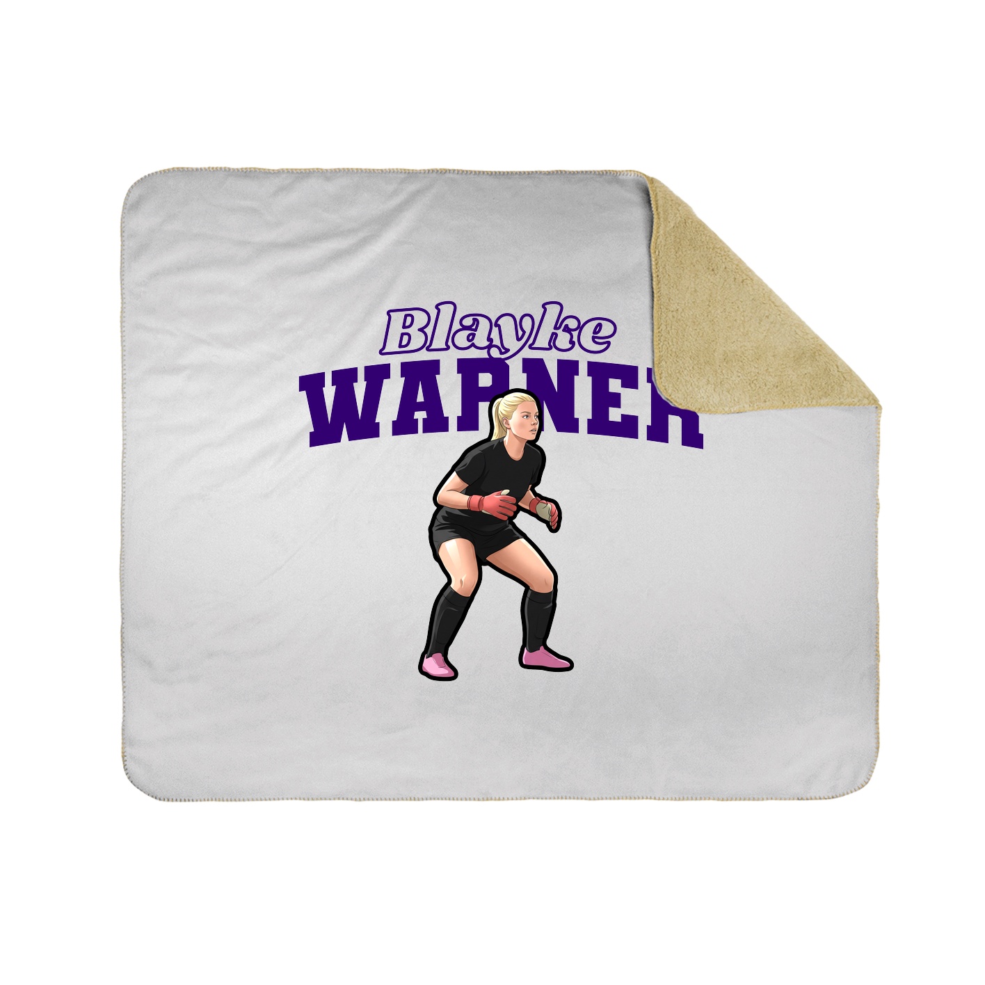 Throw Blanket — Name Arch in White
