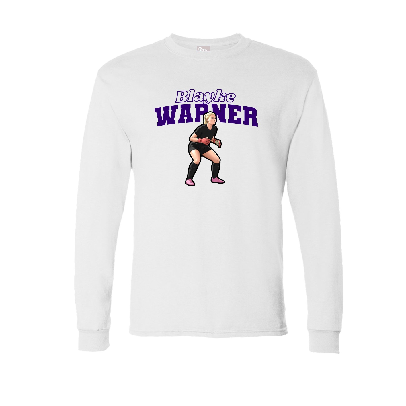 Long Sleeve Tee — Name Arch in White