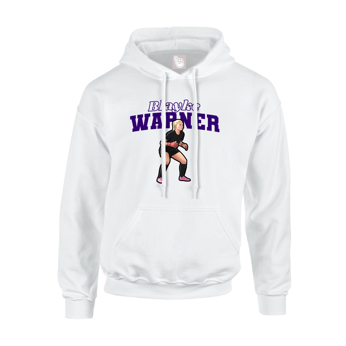 Youth Hoodie — Name Arch in White