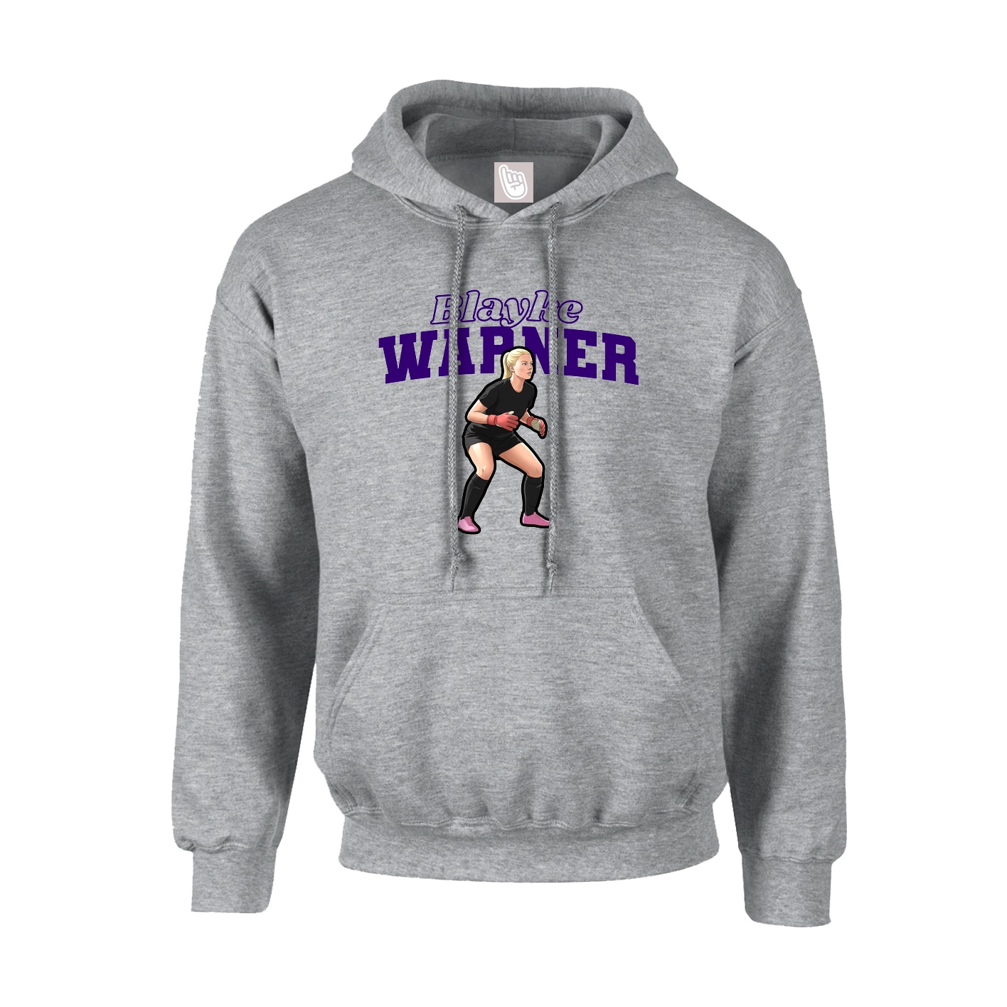 Youth Hoodie — Name Arch in Grey