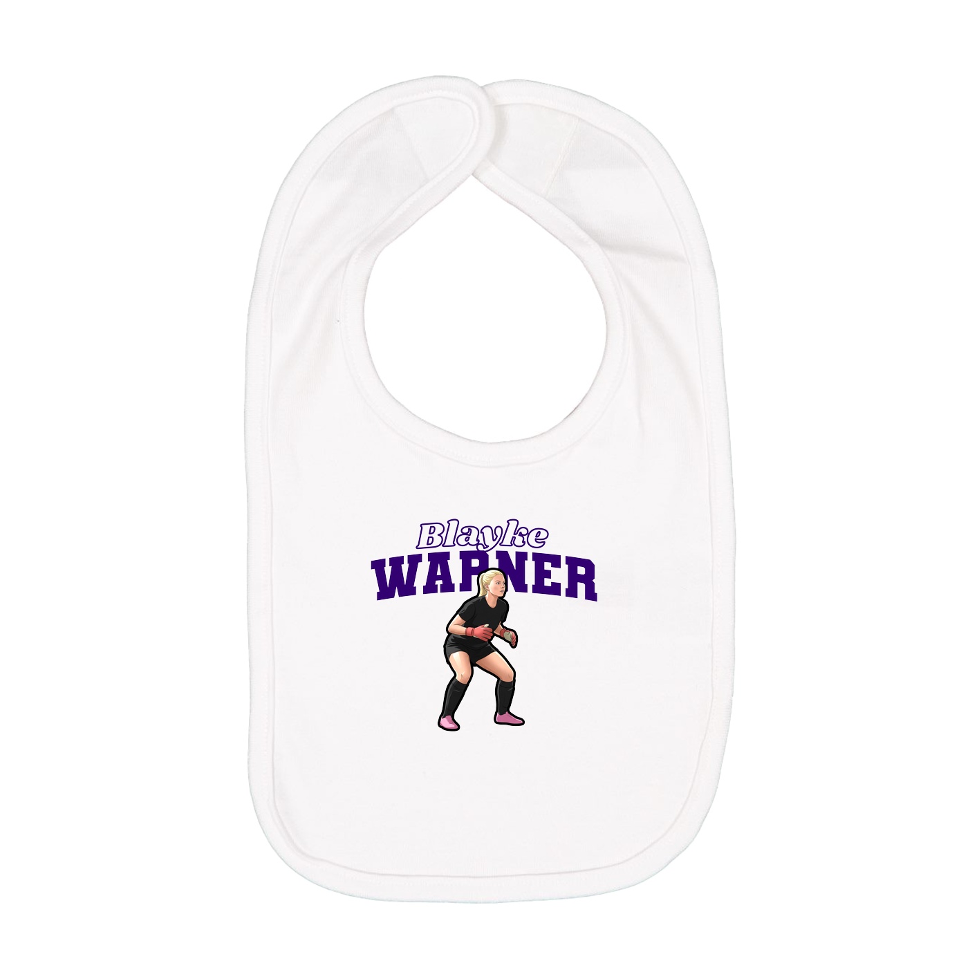 Infant Bib — Name Arch in White