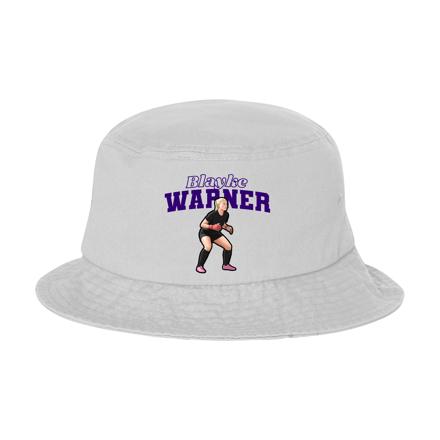 Bucket Cap — Name Arch in White