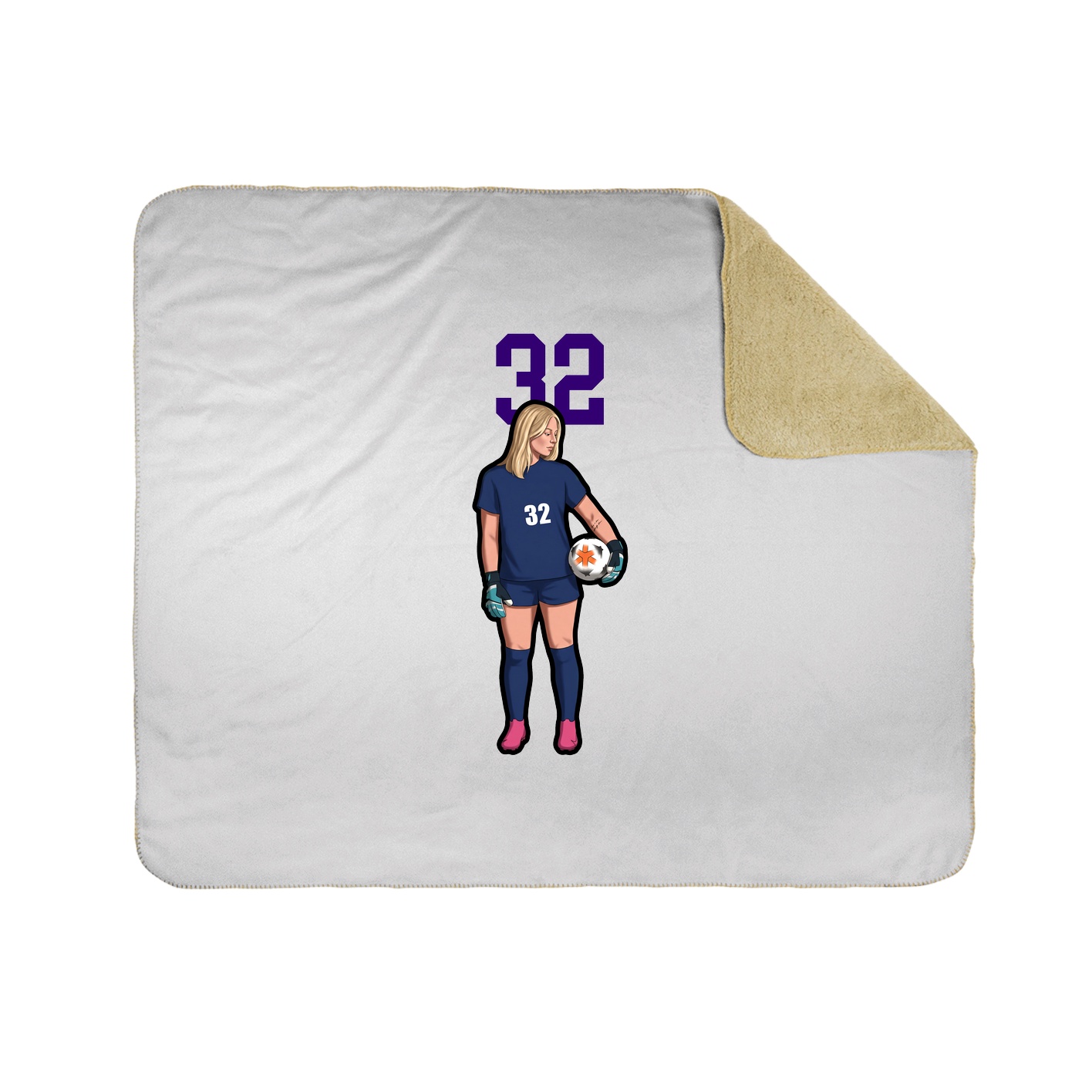 Throw Blanket — Number Top in White