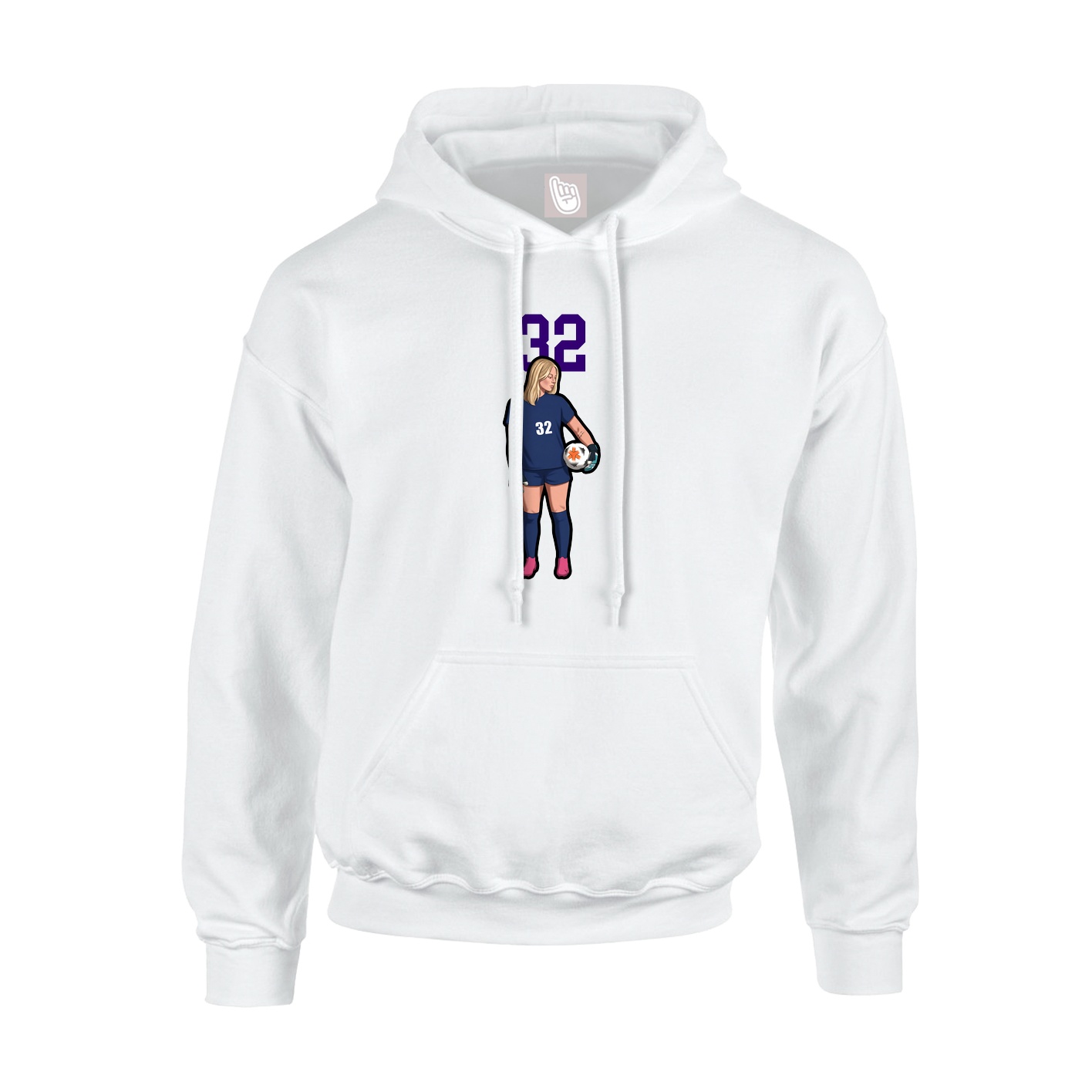 Youth Hoodie — Number Top in White