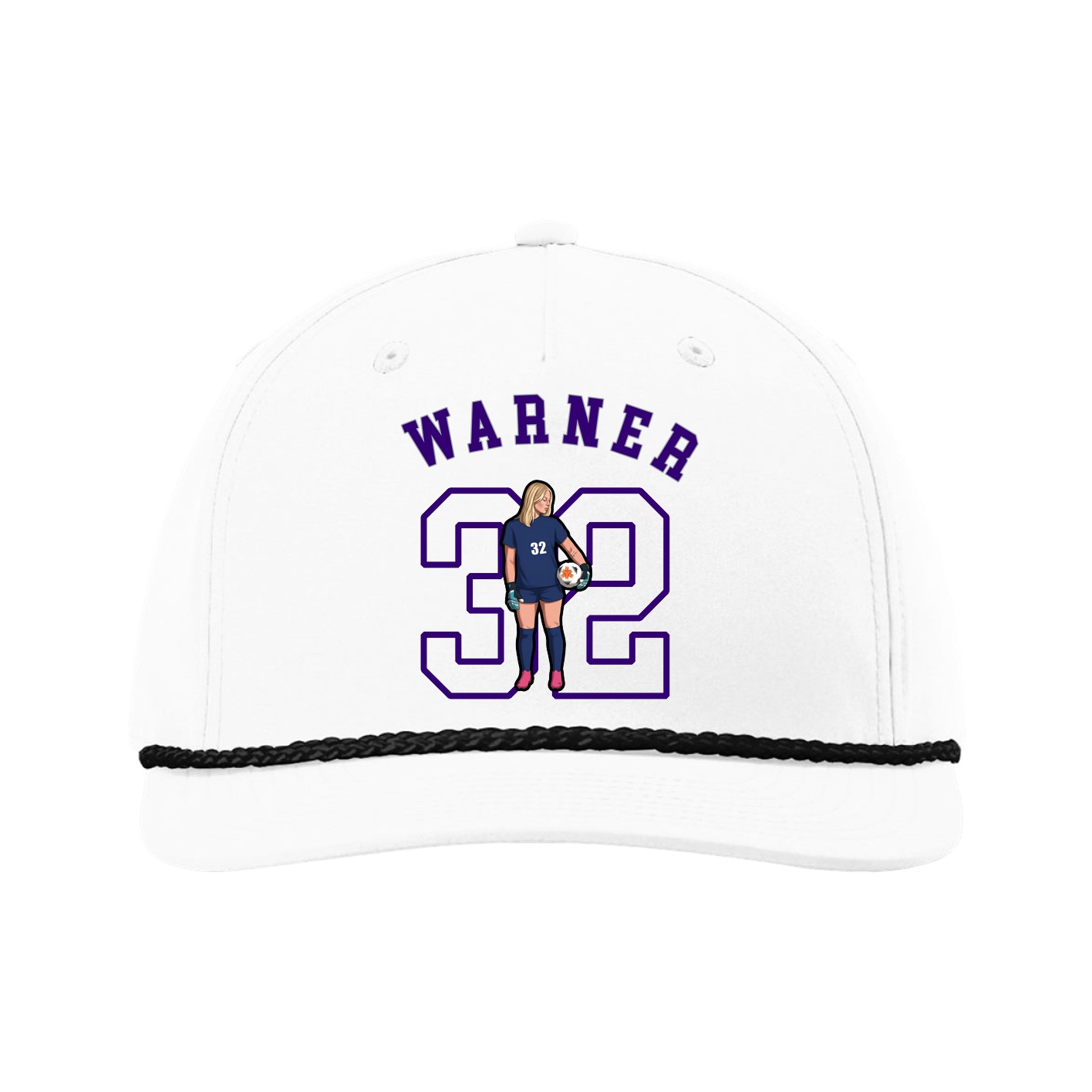 Five-Panel Classic Rope Cap — Shirsey Arch in White