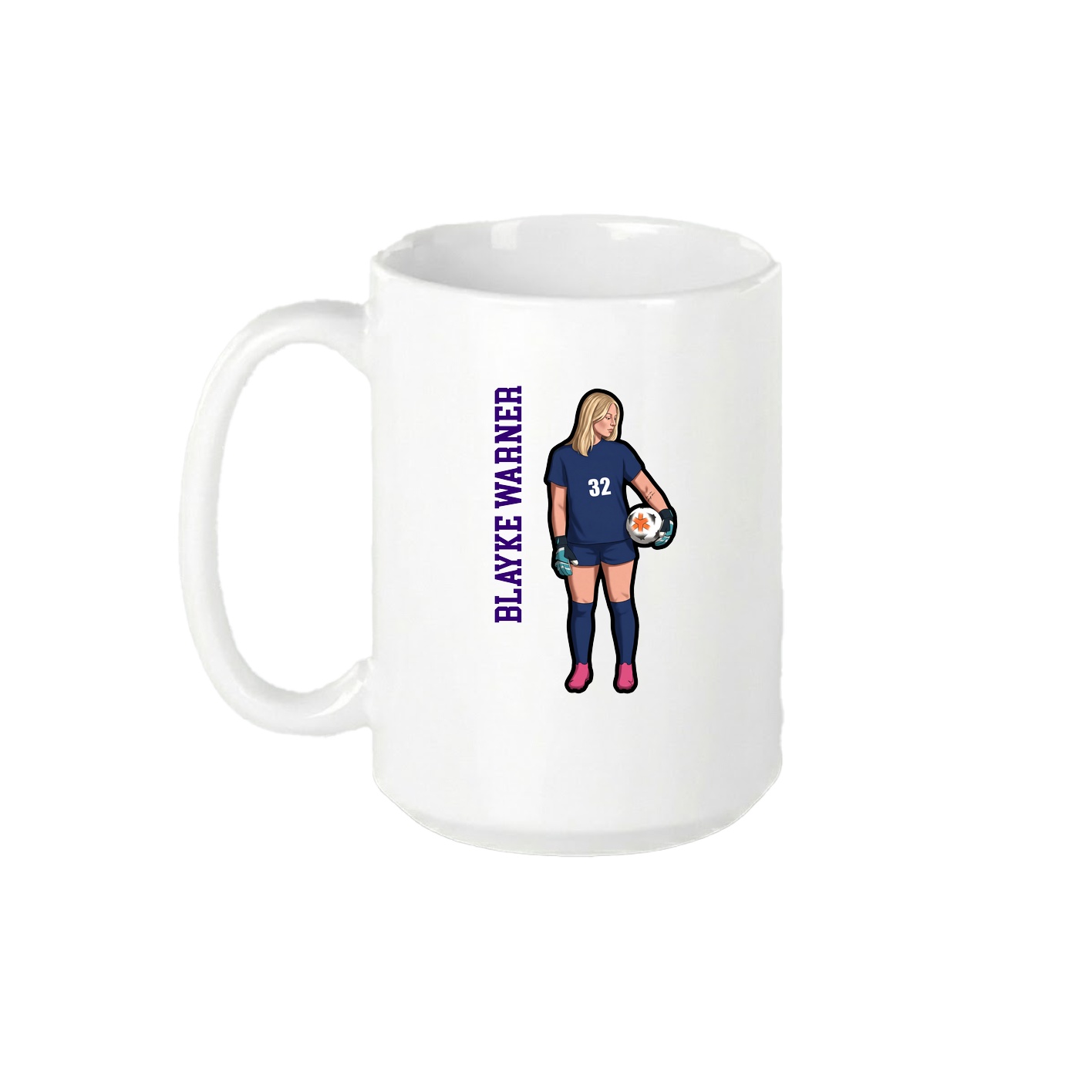 15oz Coffee Mug — Name Vertical in White
