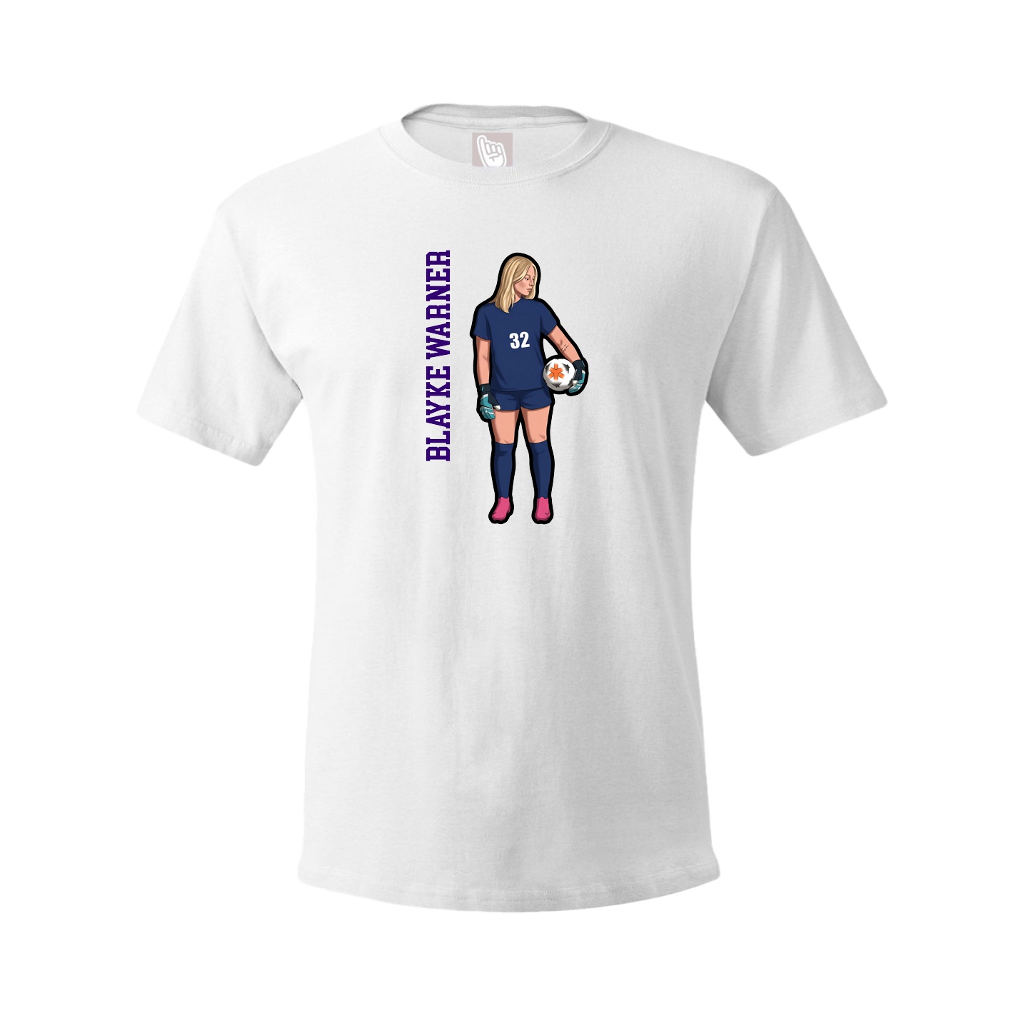 Tee — Name Vertical in White