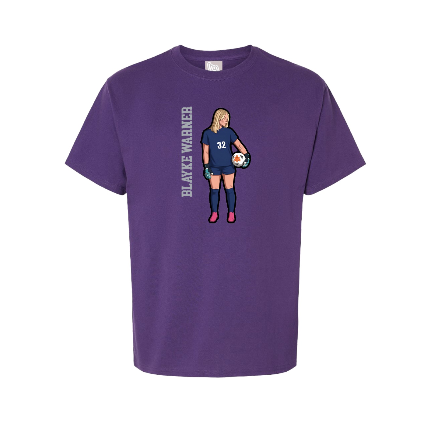 Youth Tee — Name Vertical in Purple