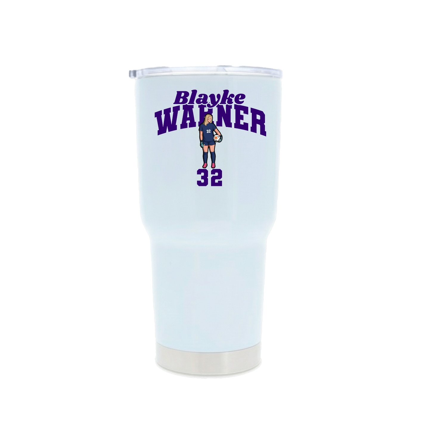 30oz Stainless Steel Tumbler — Signature Arch in White