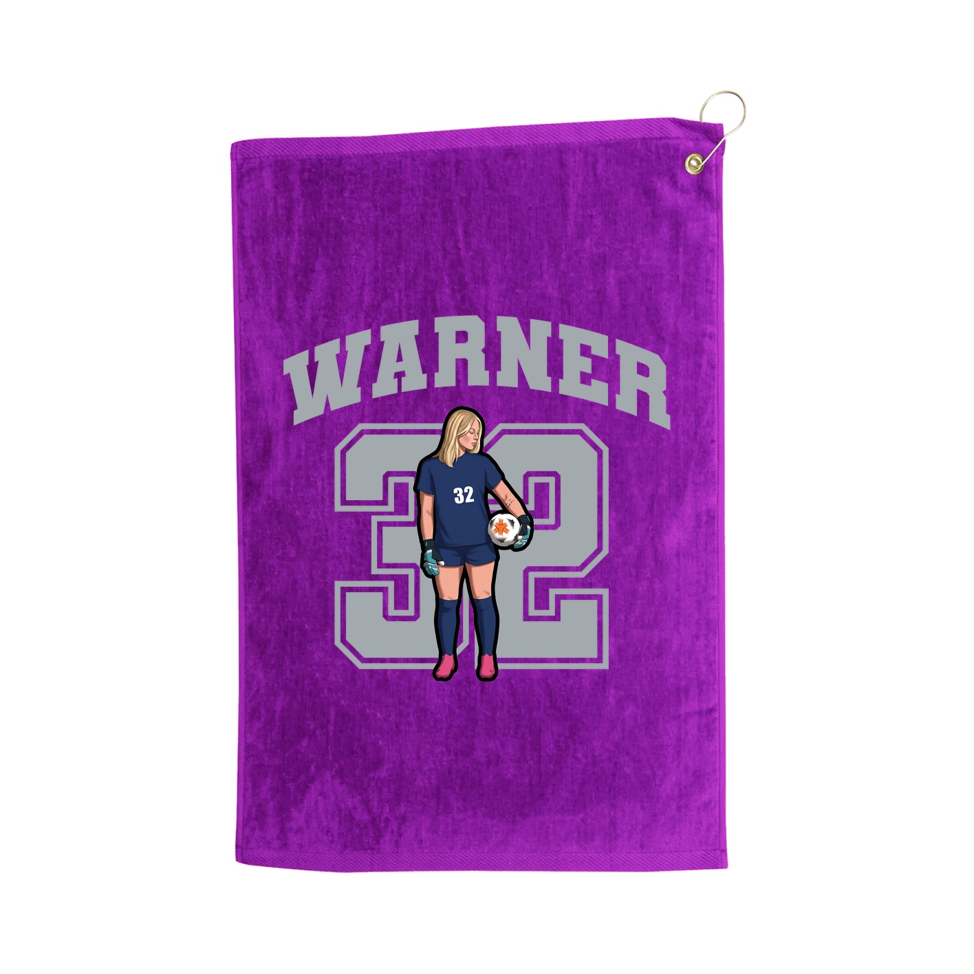 Golf Towel — Number in Purple