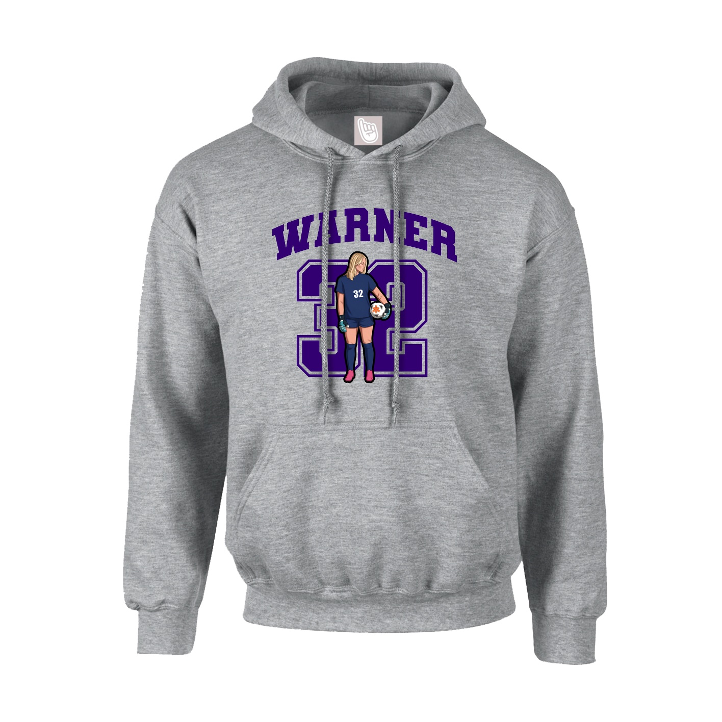 Youth Hoodie — Number in Grey